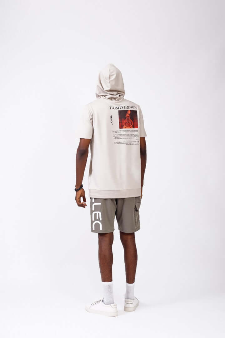 Hooded Tee in Beige - Shirts & Tops