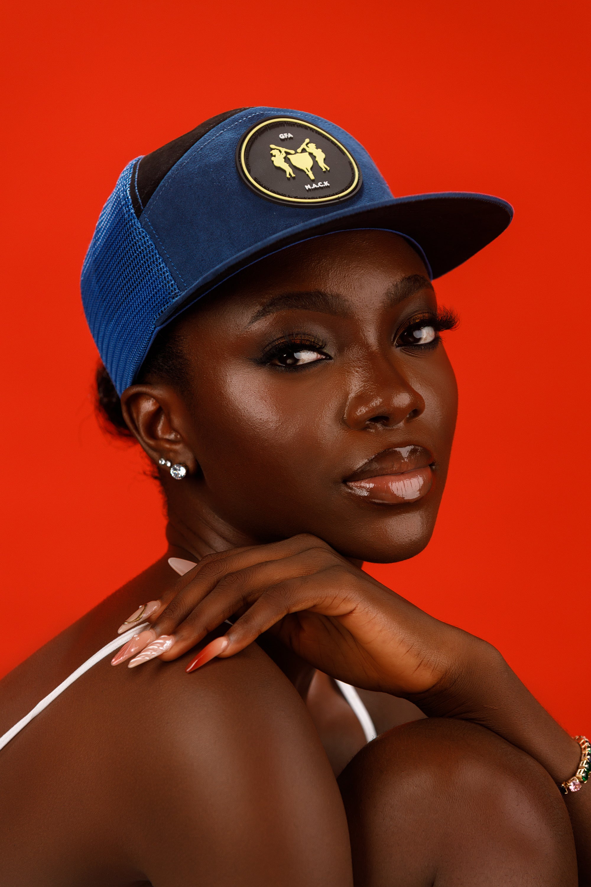 NACK GFA 7-Panel Cap in Blue