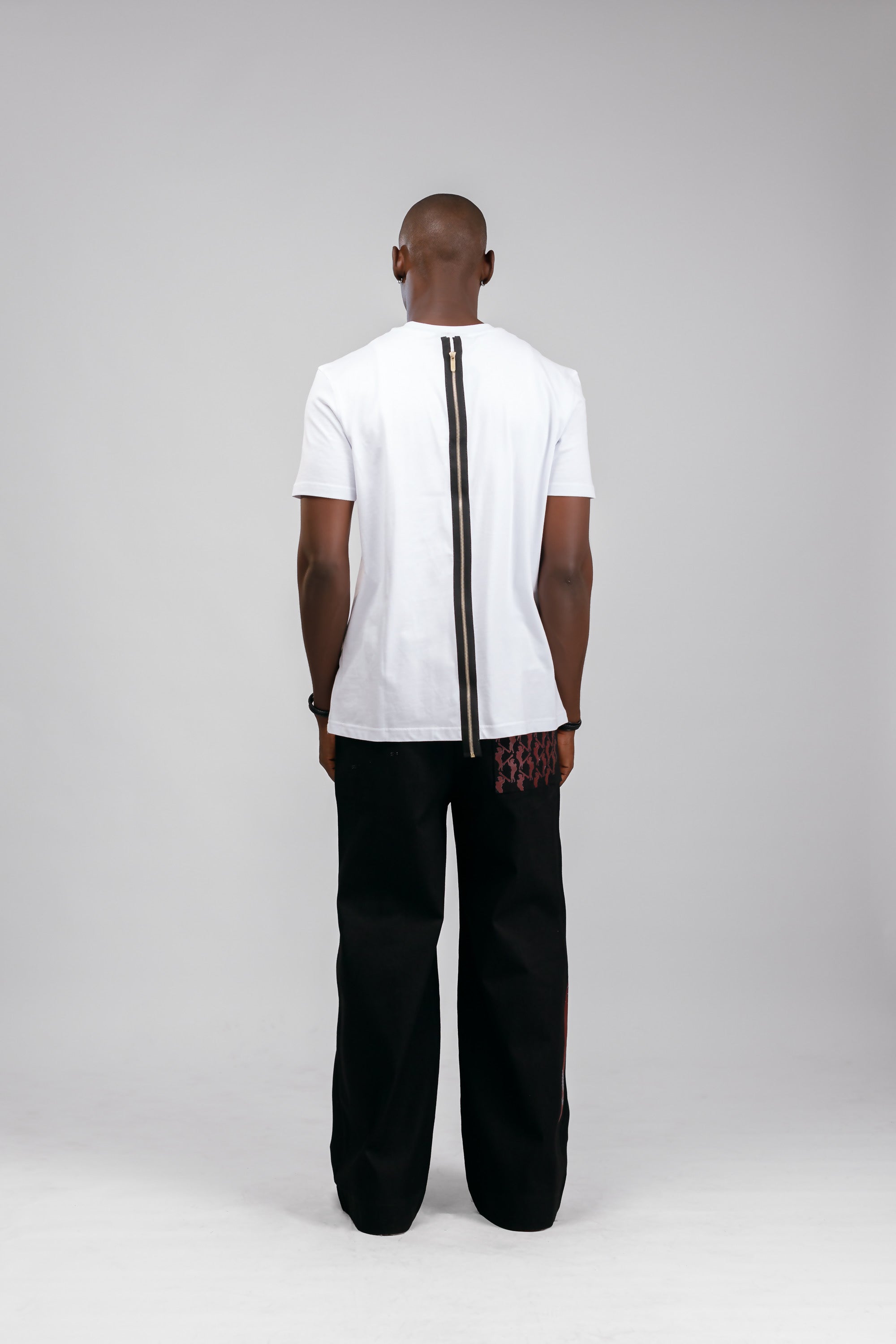 NACK Moon Zip Tee in White