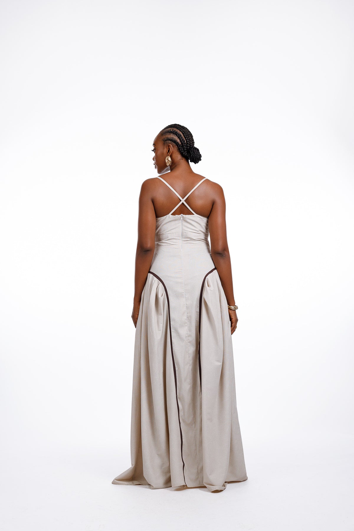 Farrko Afro Dress in Nude