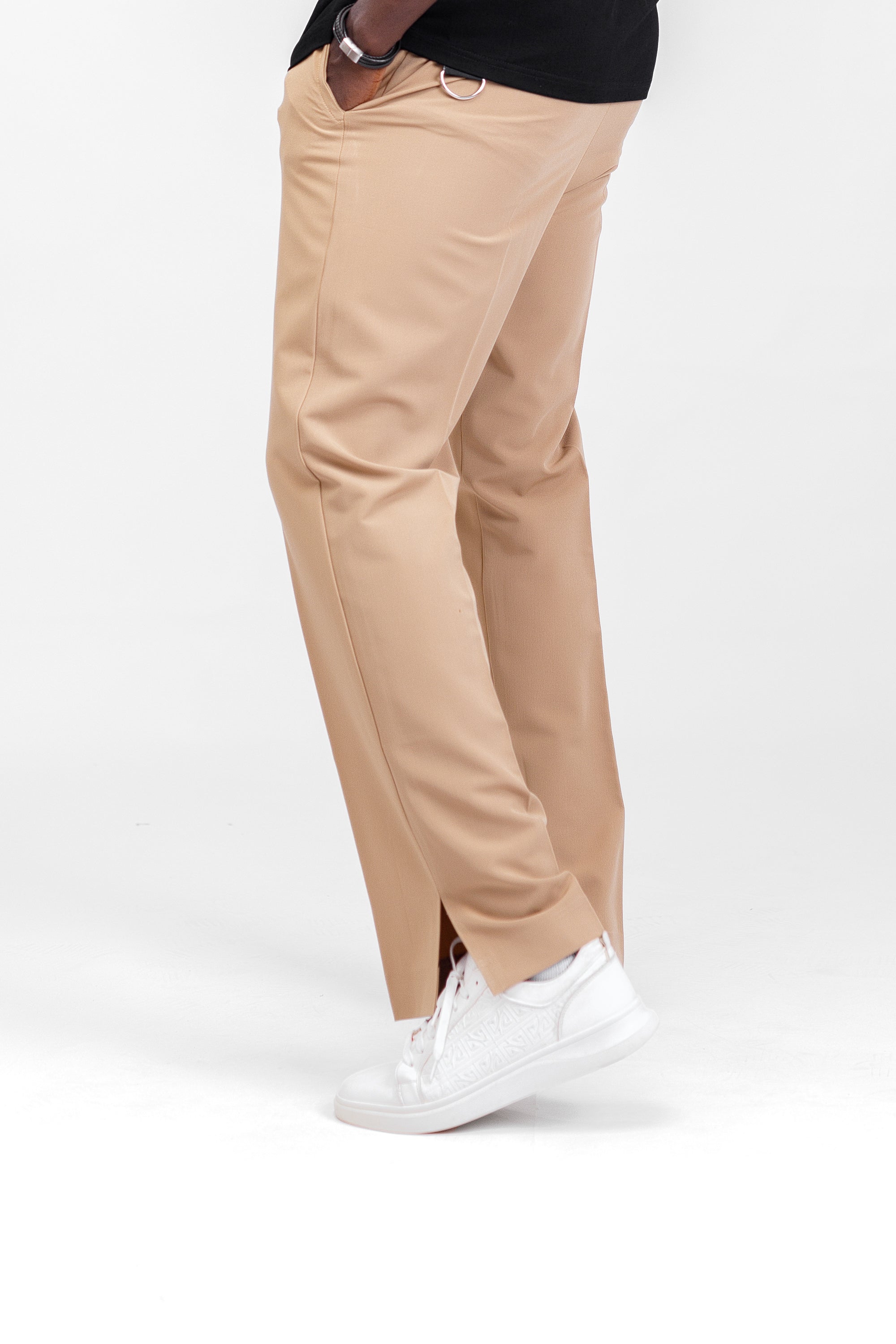 NACK Art Silk Pant in Beige