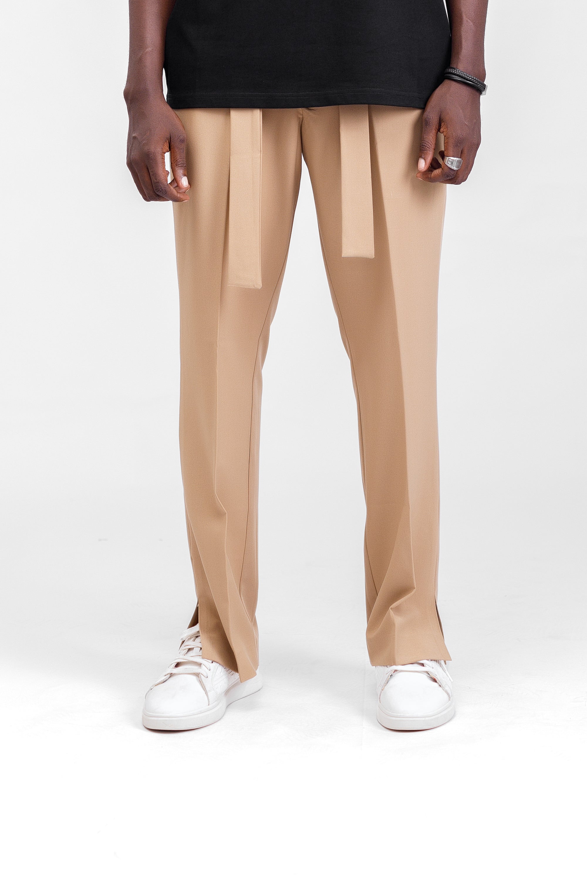 NACK Art Silk Pant in Beige