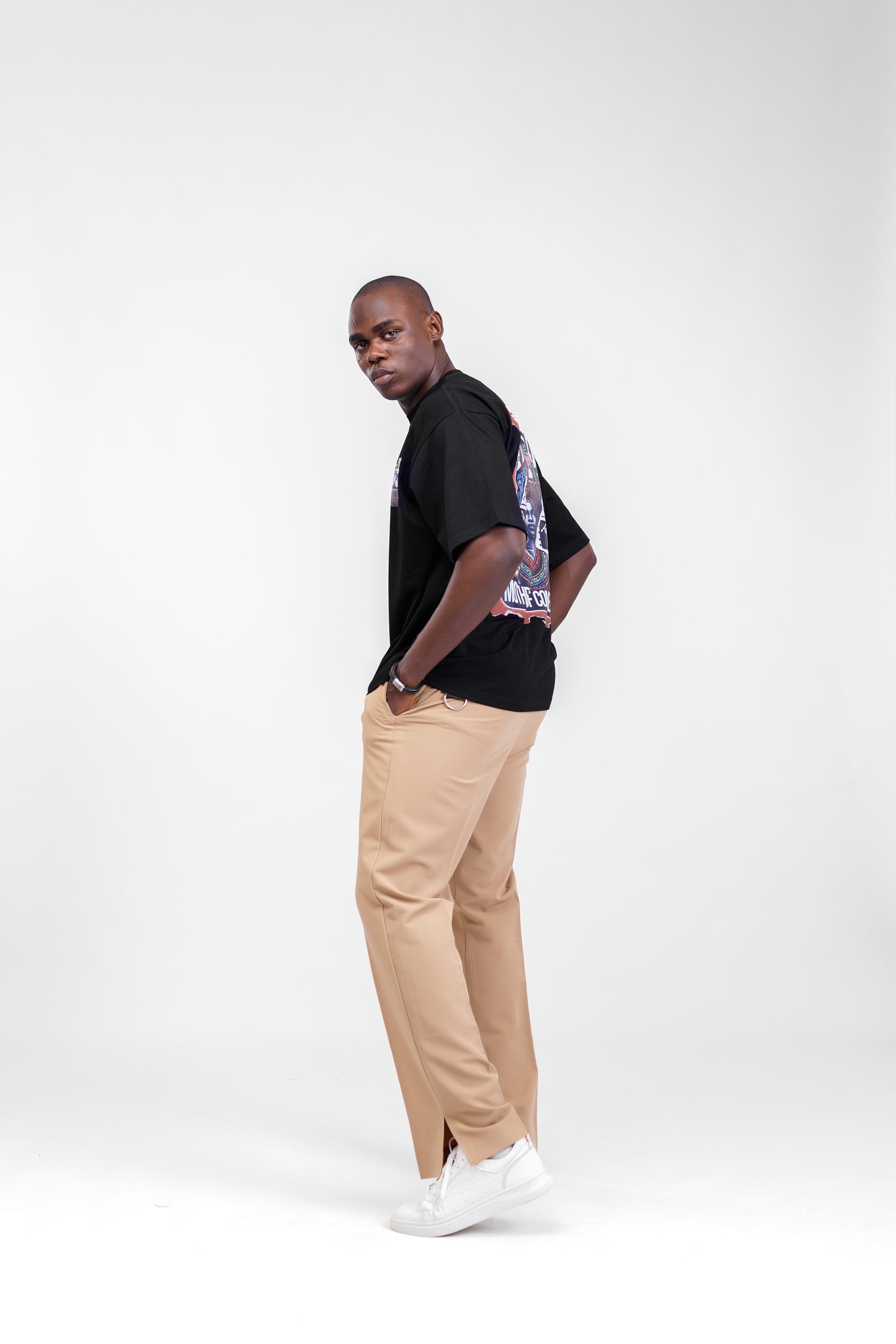 Iyaloja Tee (Pocket Logo) in Black