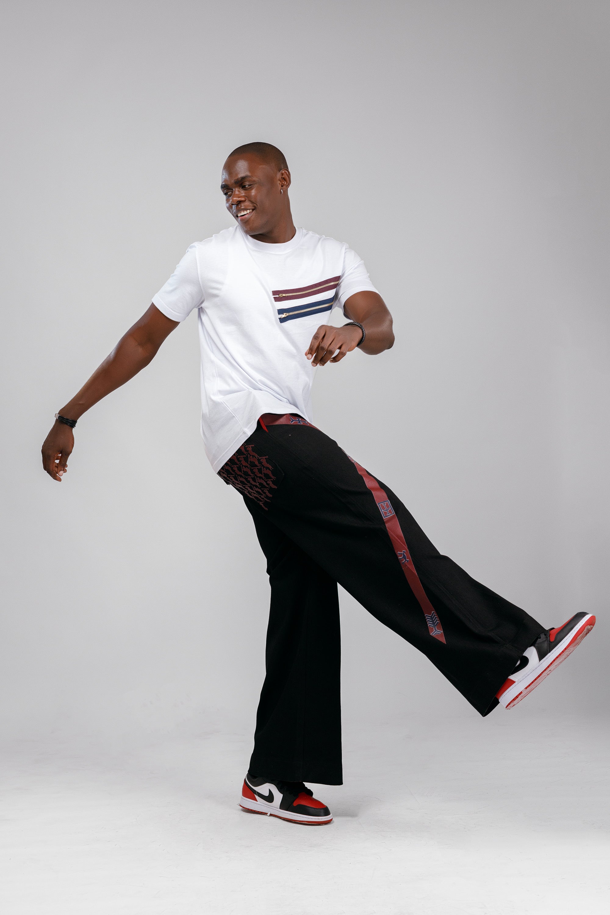 NACK Moon Zip Tee in White