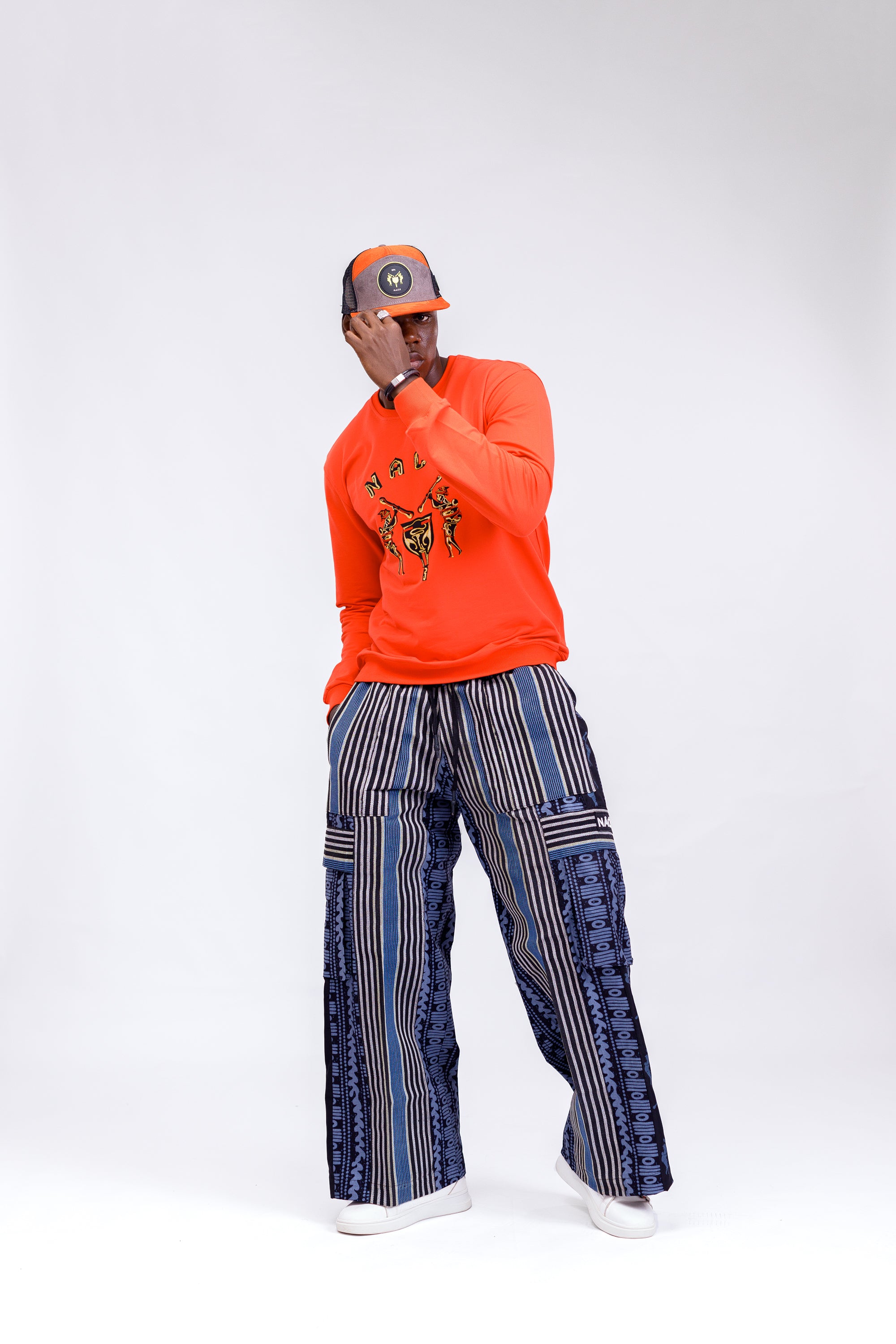 Afropop Mix Pant in Blue