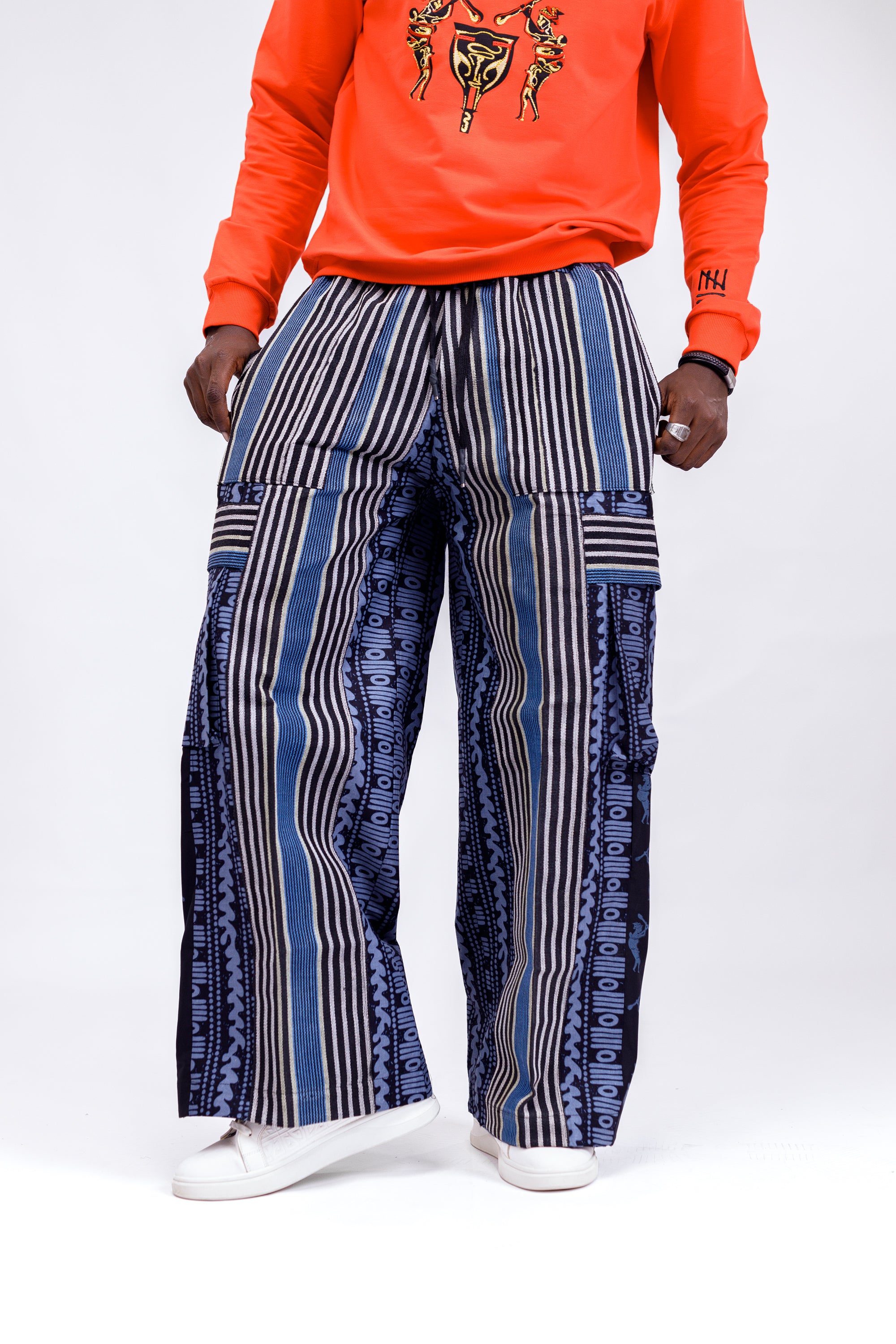 Afropop Mix Pant in Blue
