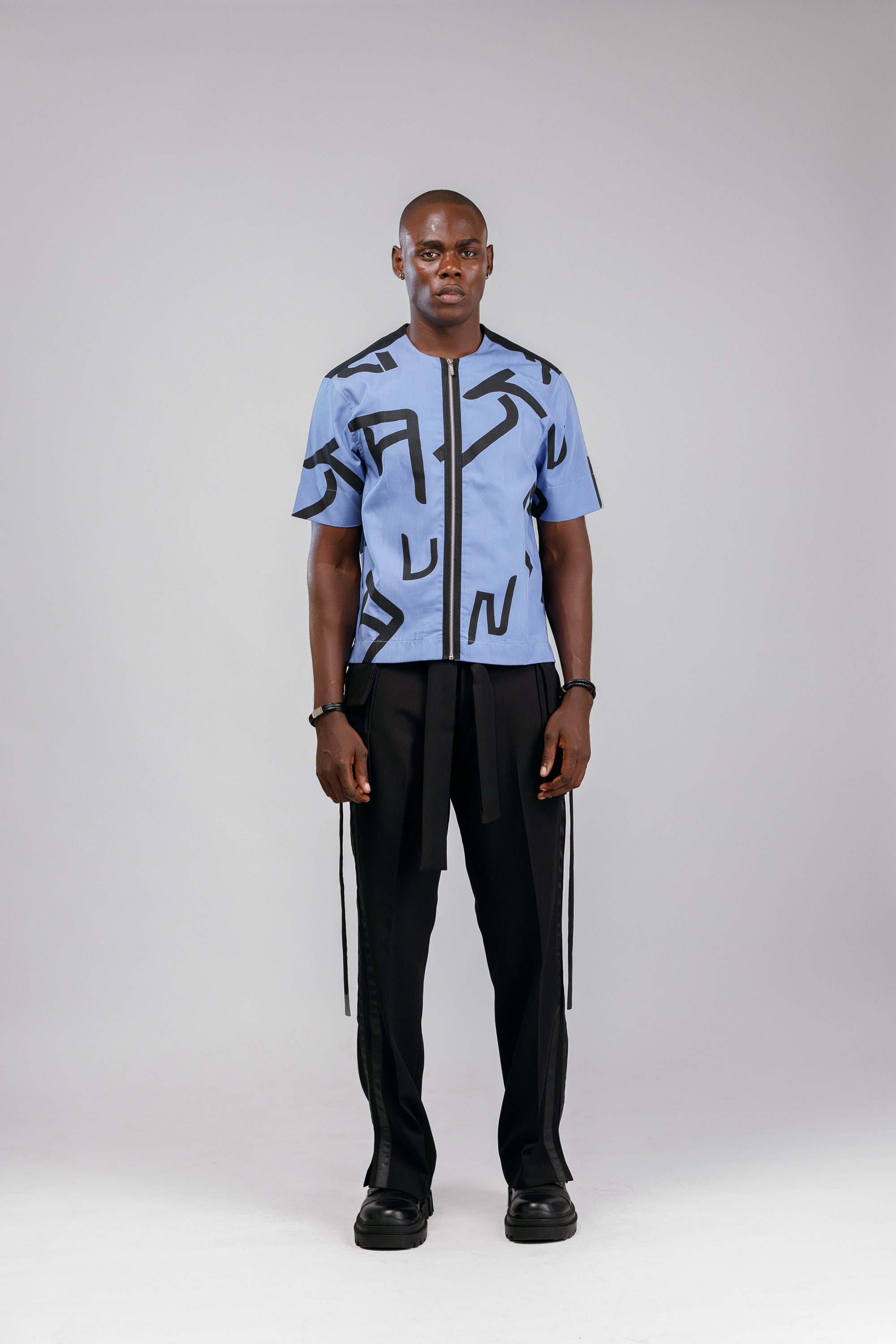 Tuxedo Silk Pant in Black
