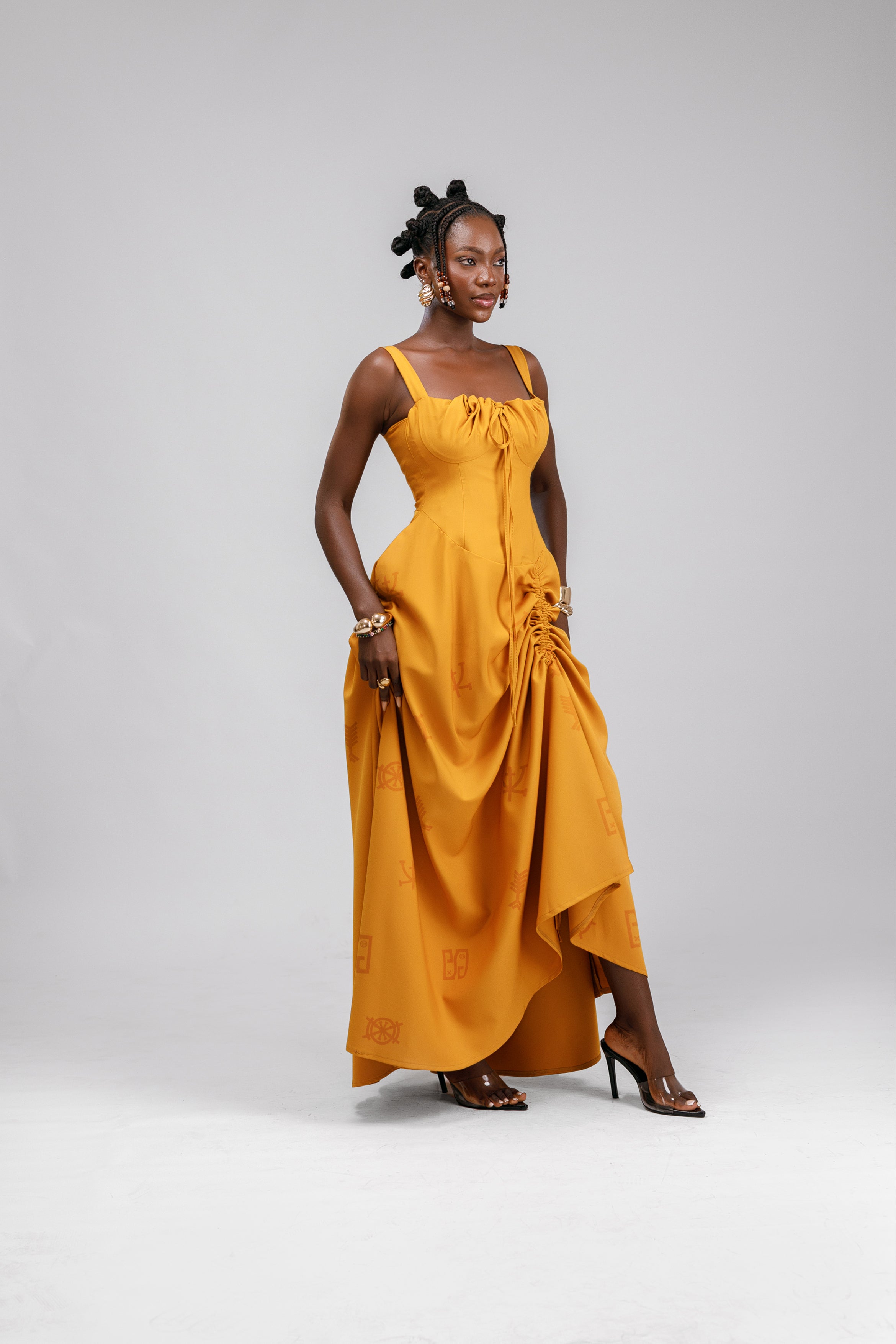 Oma Summer Dress in Gold