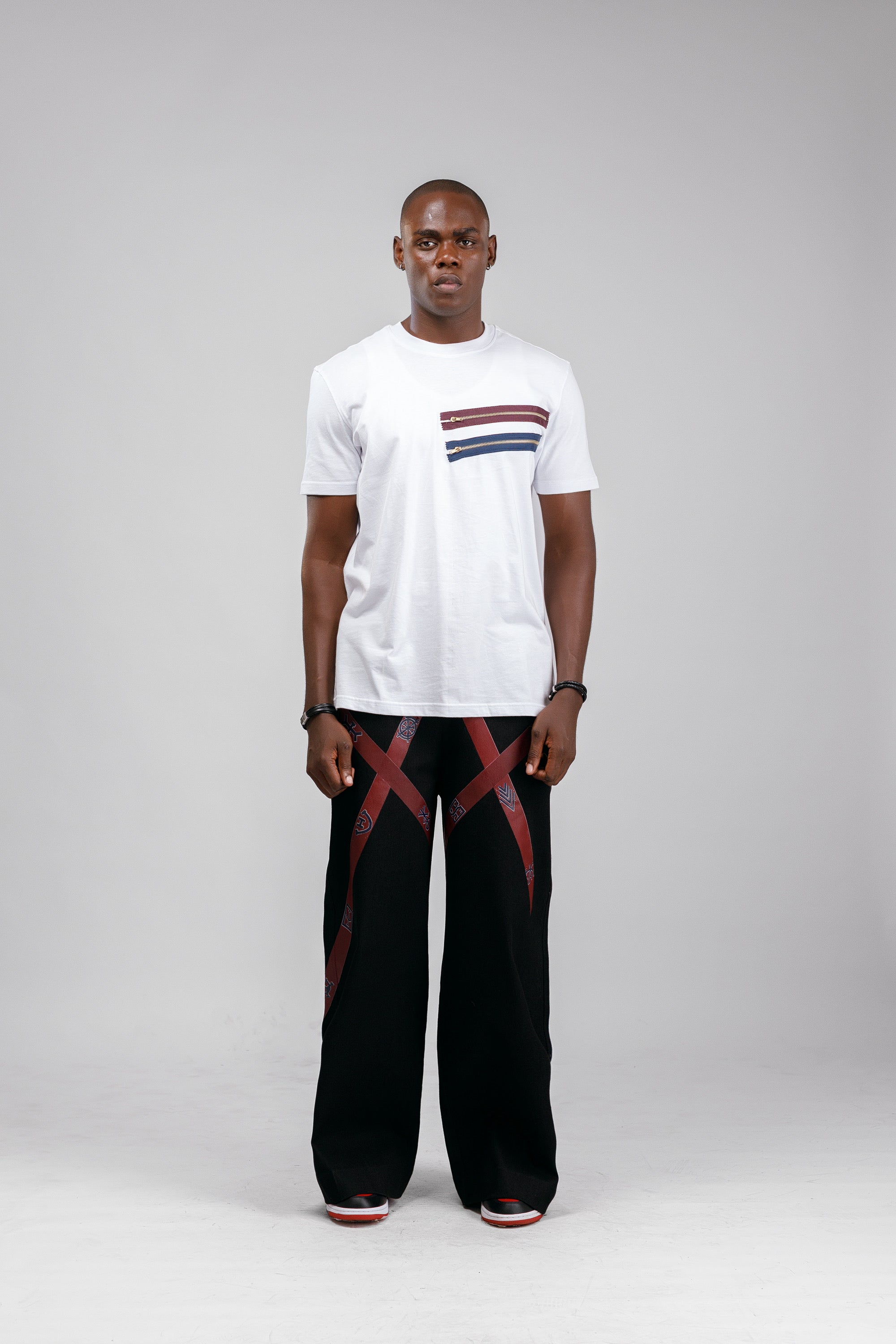 NACK Moon Zip Tee in White