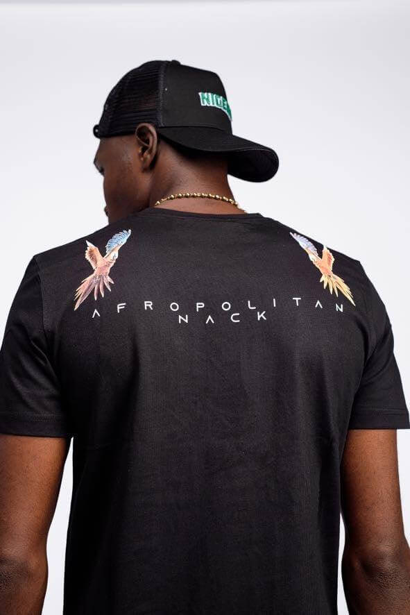 Afrobird Tee in Black - Shirts & Tops