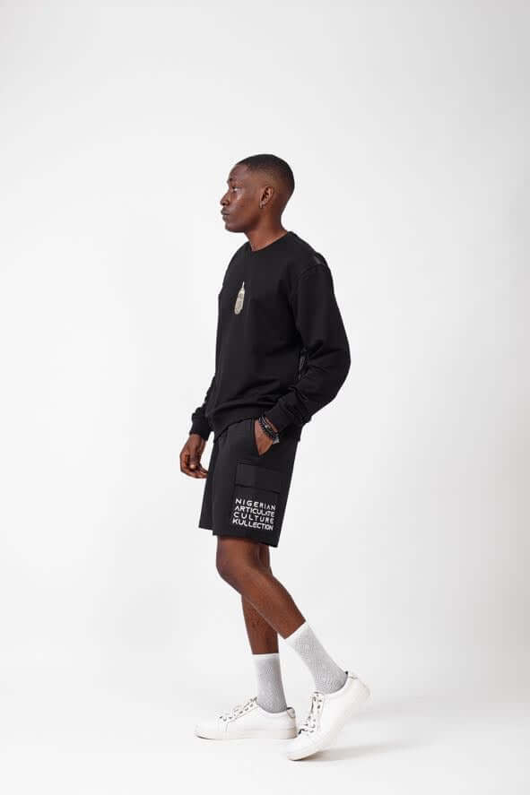 Ife Kingdom Sweat Top in Black - Shirts & Tops