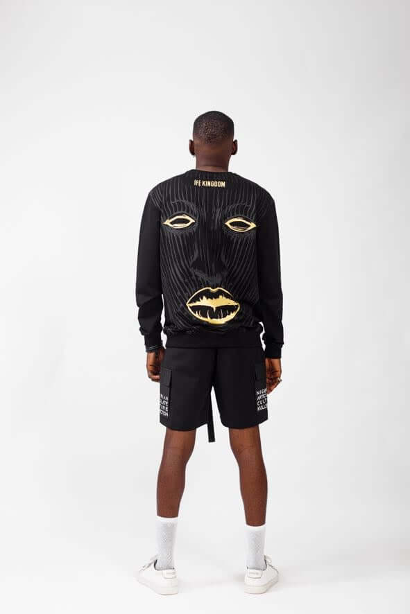Ife Kingdom Sweat Top in Black - Shirts & Tops