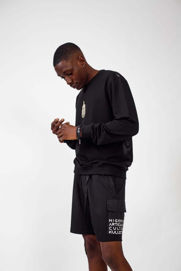 Ife Kingdom Sweat Top in Black - Shirts & Tops