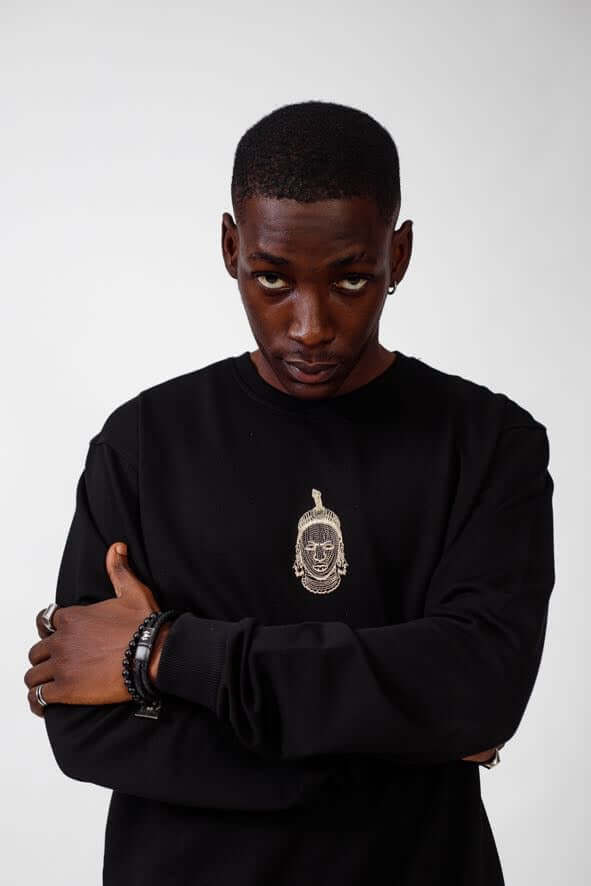 Ife Kingdom Sweat Top in Black - Shirts & Tops