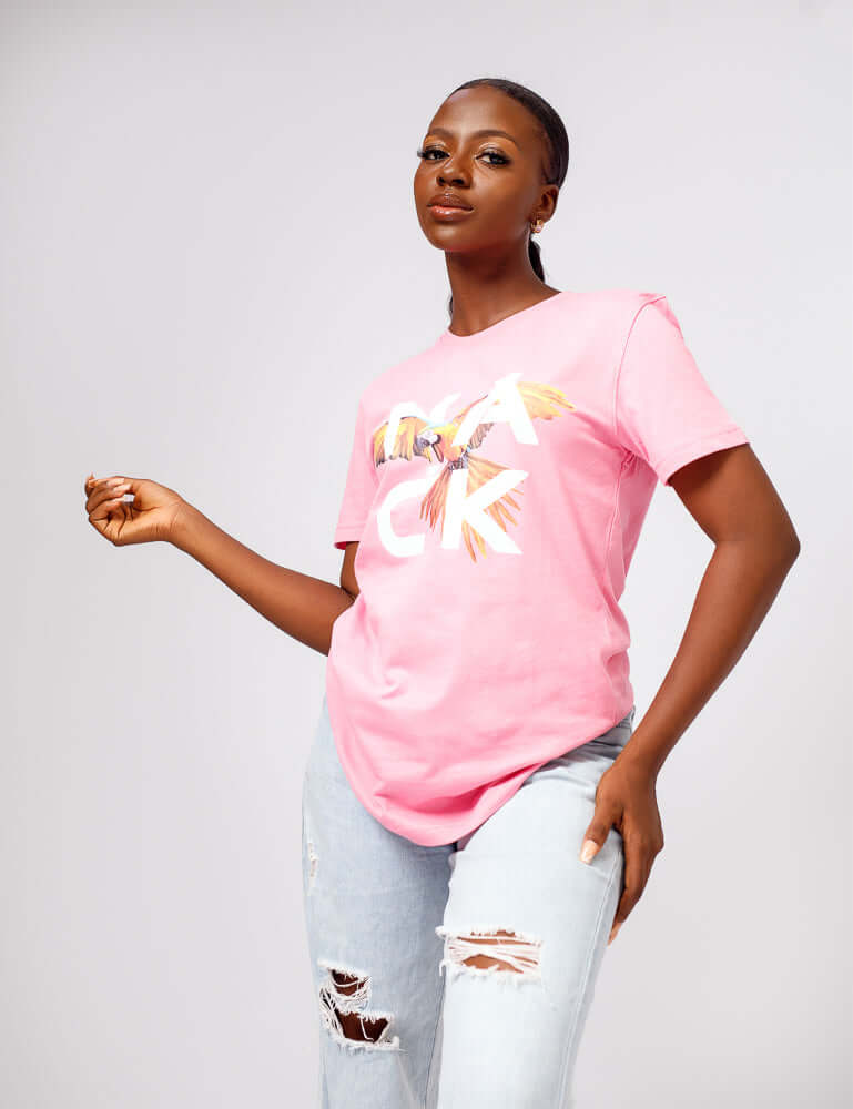 Afrobird Tee in Pink - Shirts & Tops