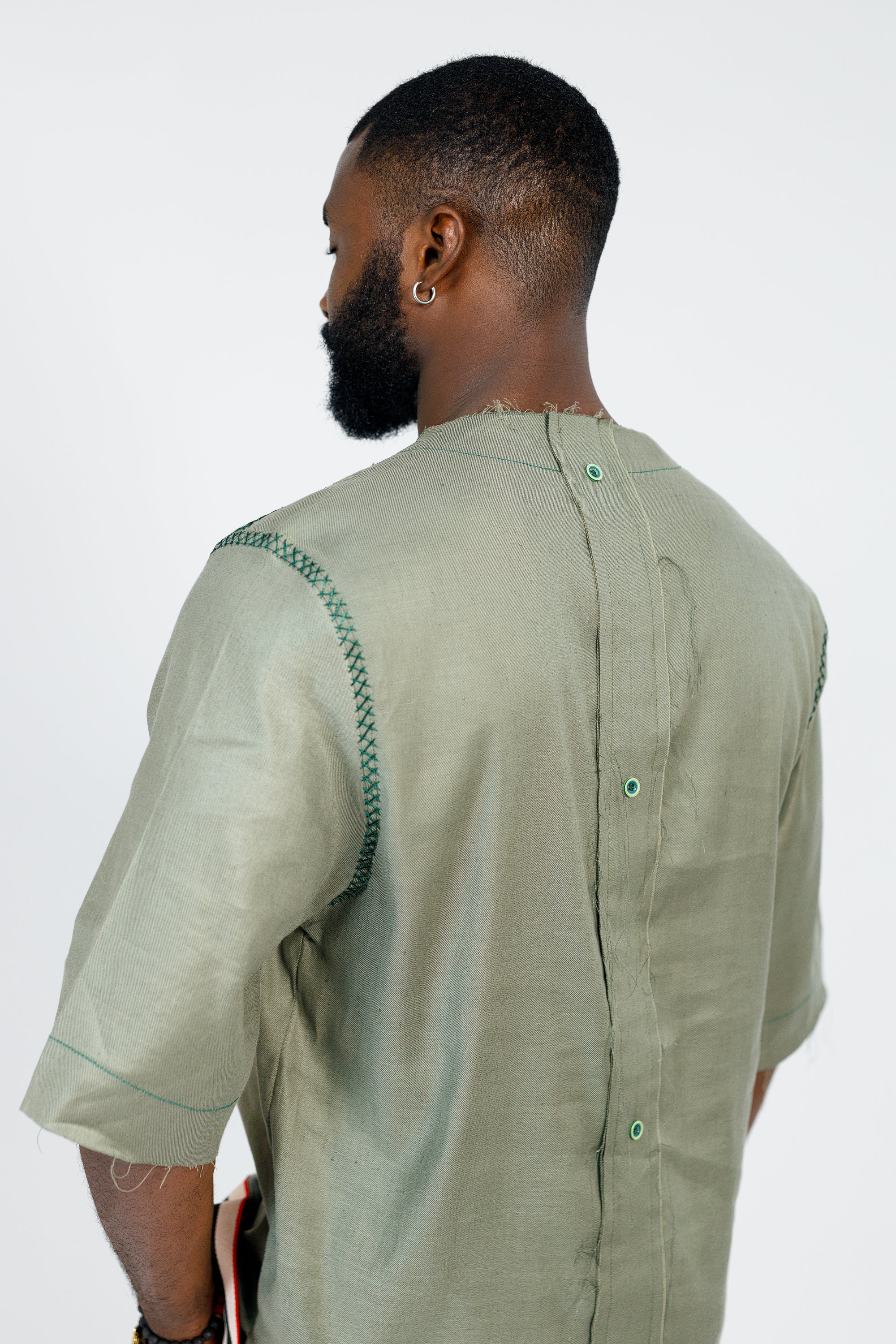 Native Linen Top in Green