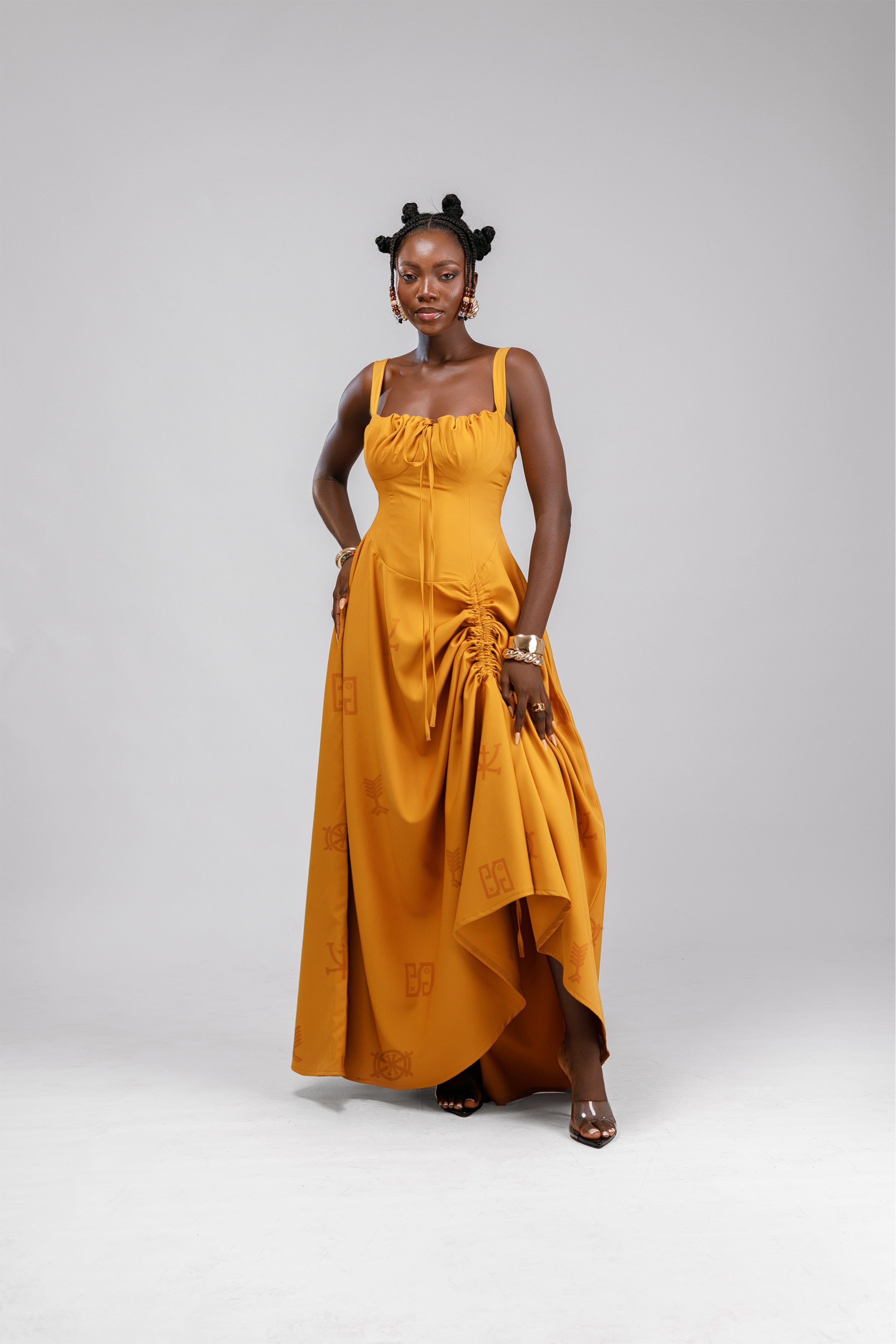 Oma Summer Dress in Gold