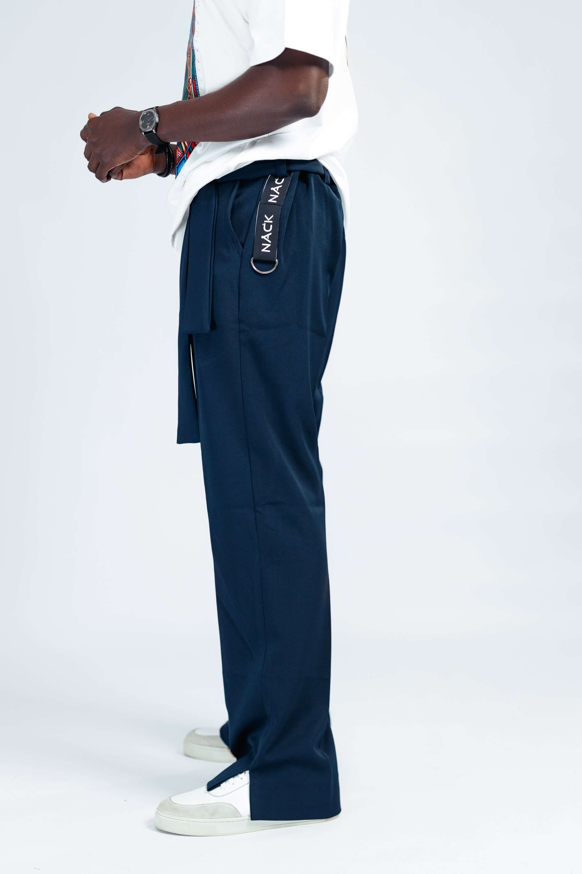 NACK Art Silk Pant in Blue - Pants