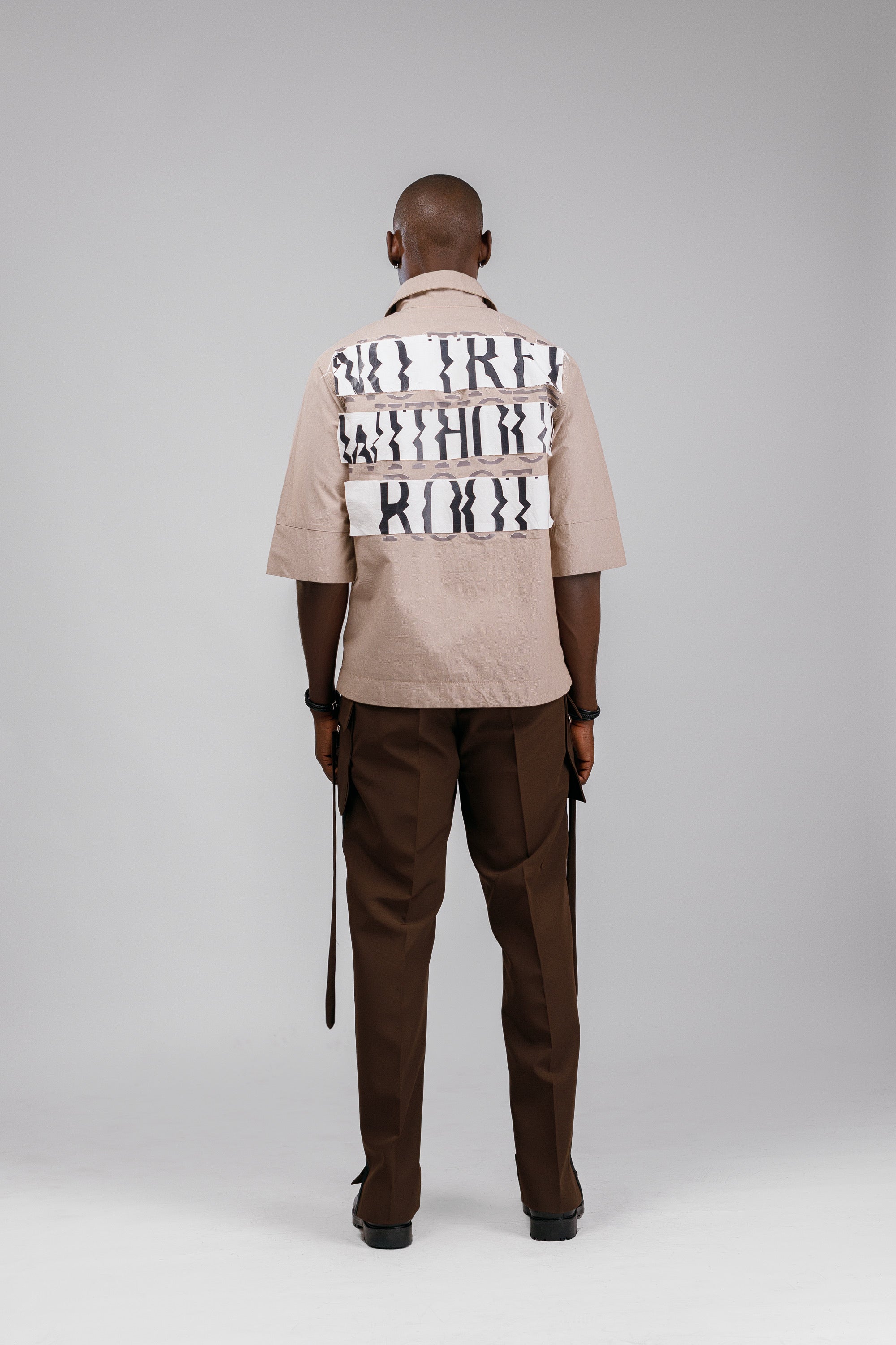 Tuxedo Silk Pant in Brown