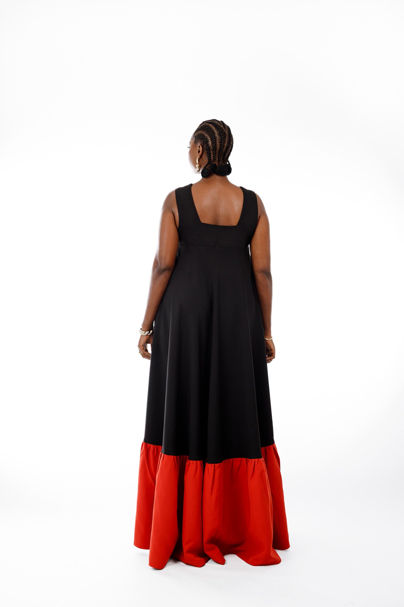 2 Tone Dress in Black & Orange