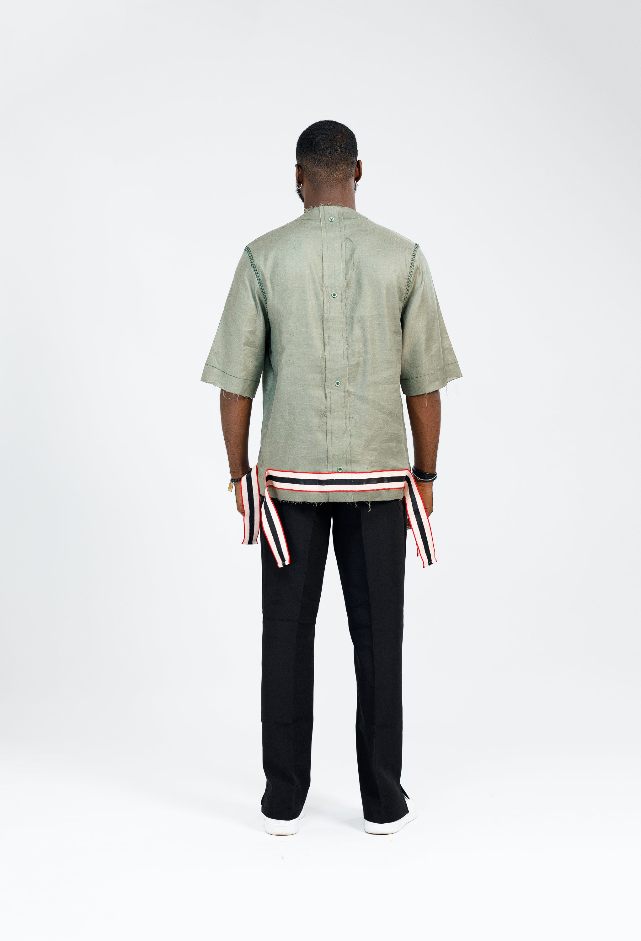 Native Linen Top in Green