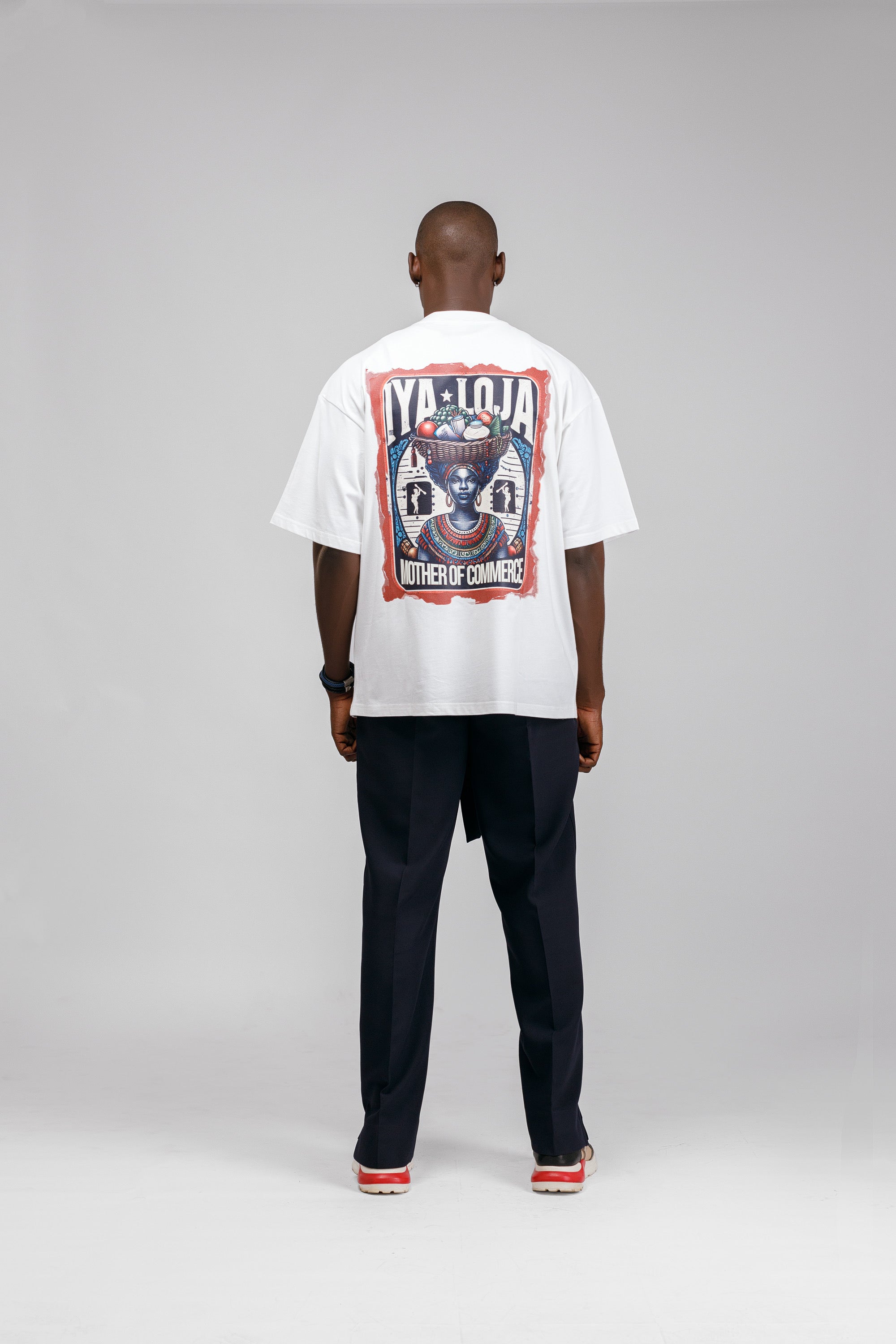 Iyaloja Tee (Pocket Logo) in White