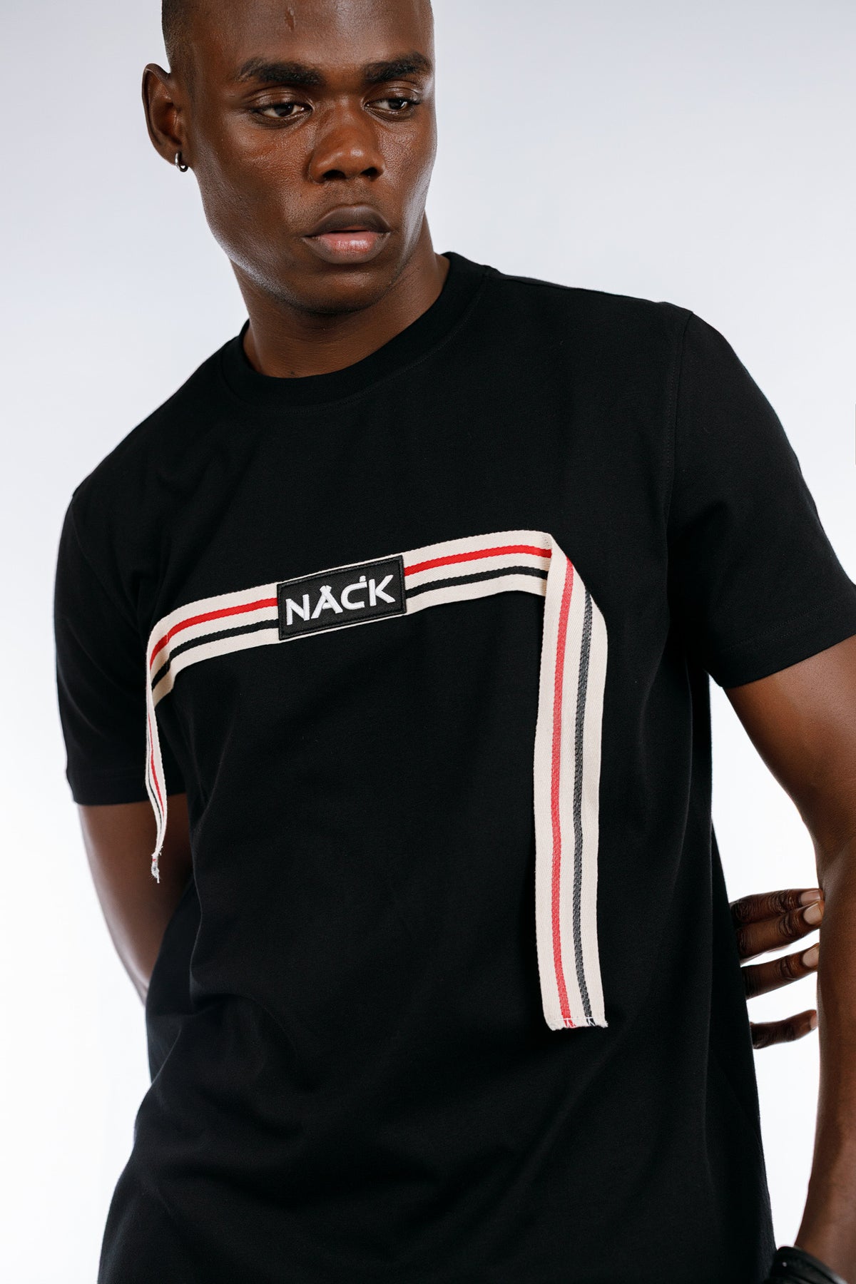 NACK Ribbon Tee in Black