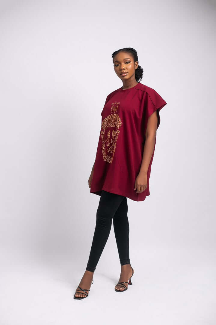 Festac Top in Wine - Shirts & Tops