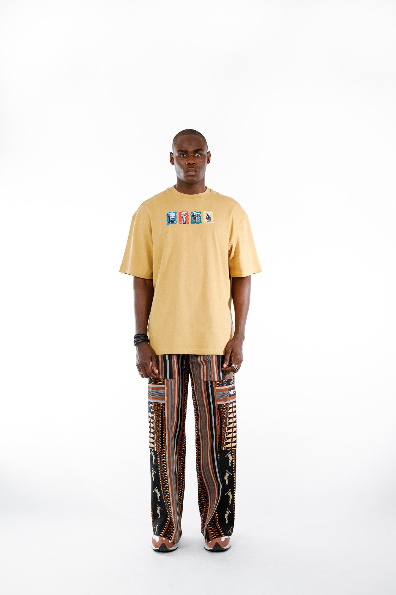 Afropop Mix Pant in Brown