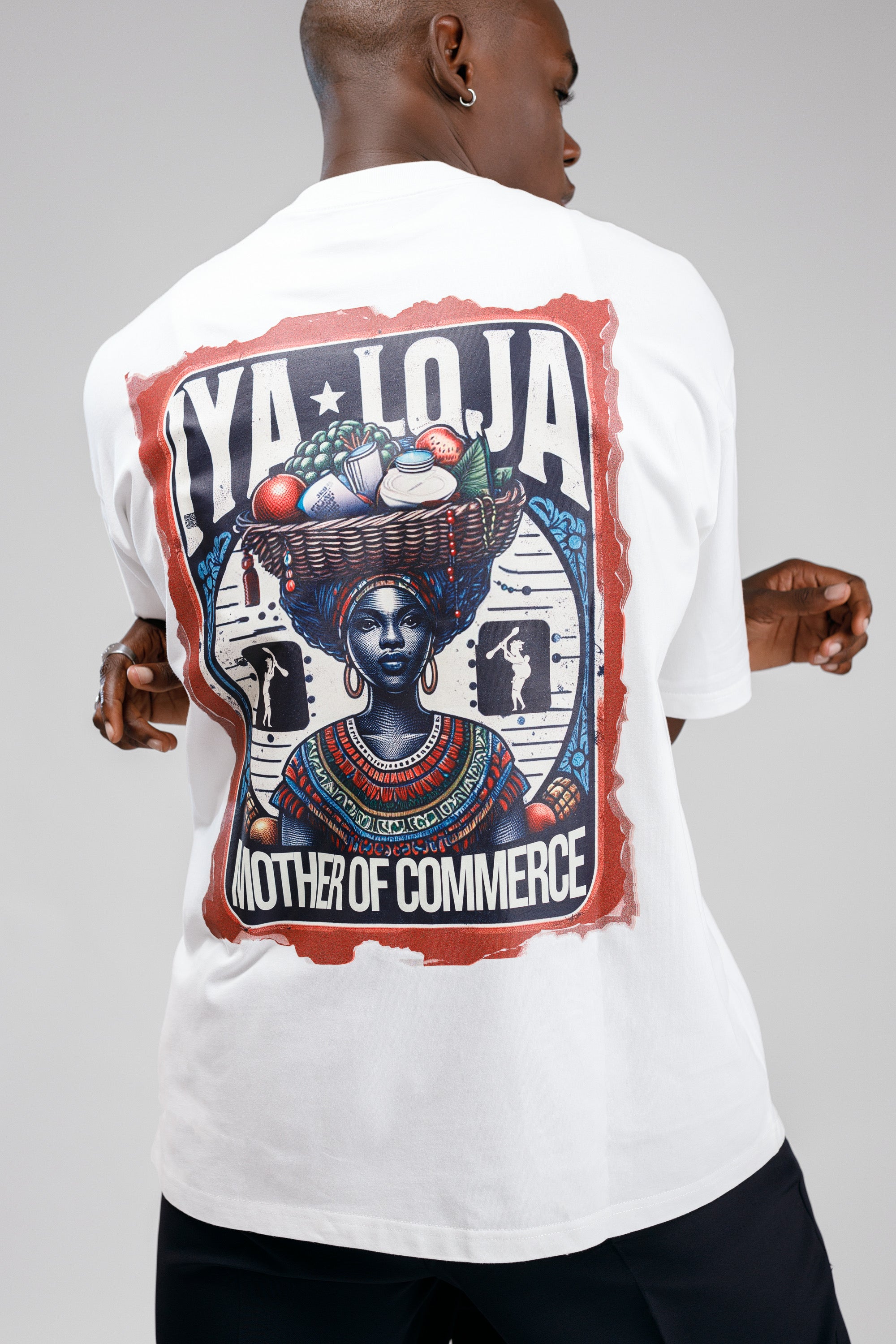 Iyaloja Tee (Pocket Logo) in White