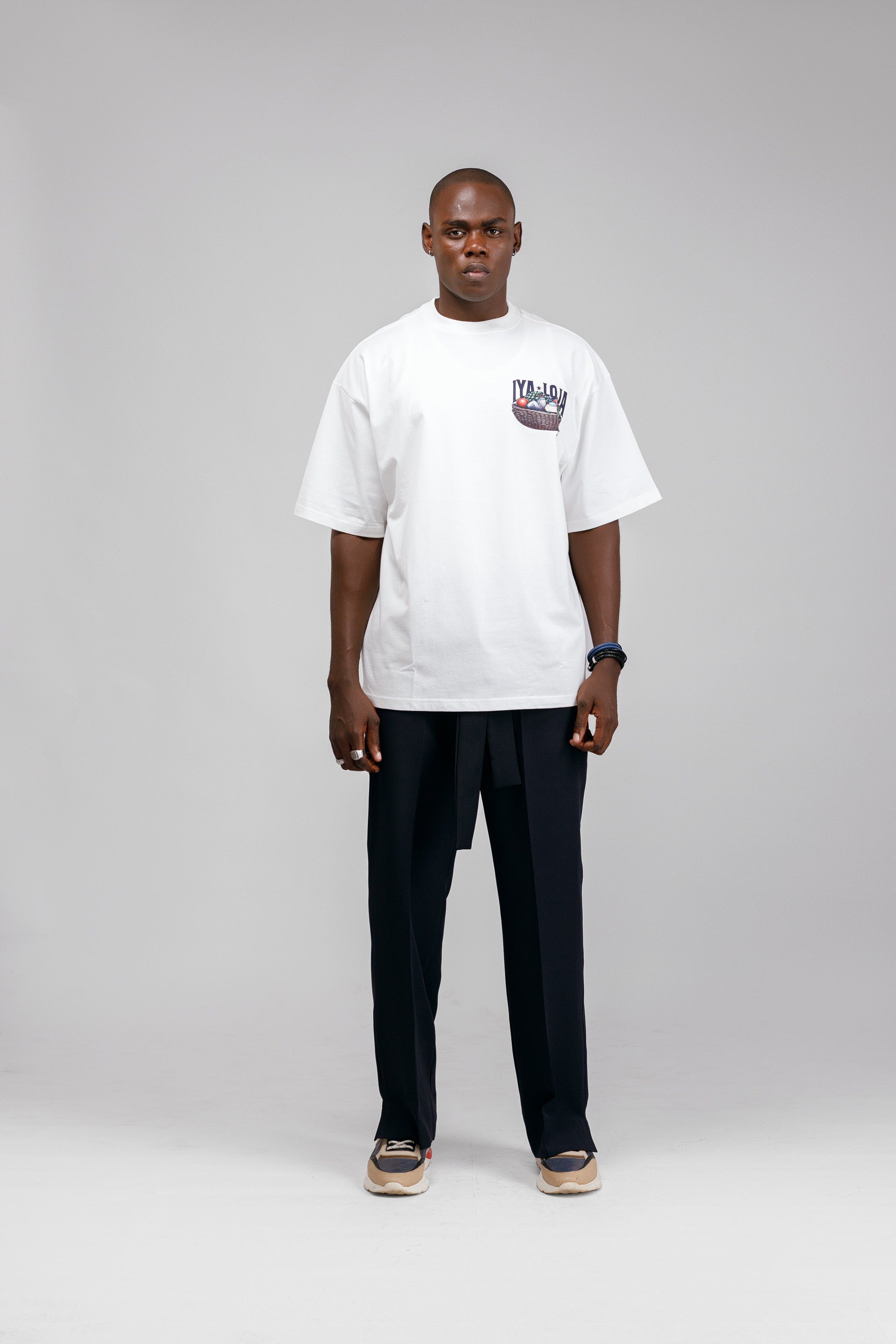 Iyaloja Tee (Pocket Logo) in White