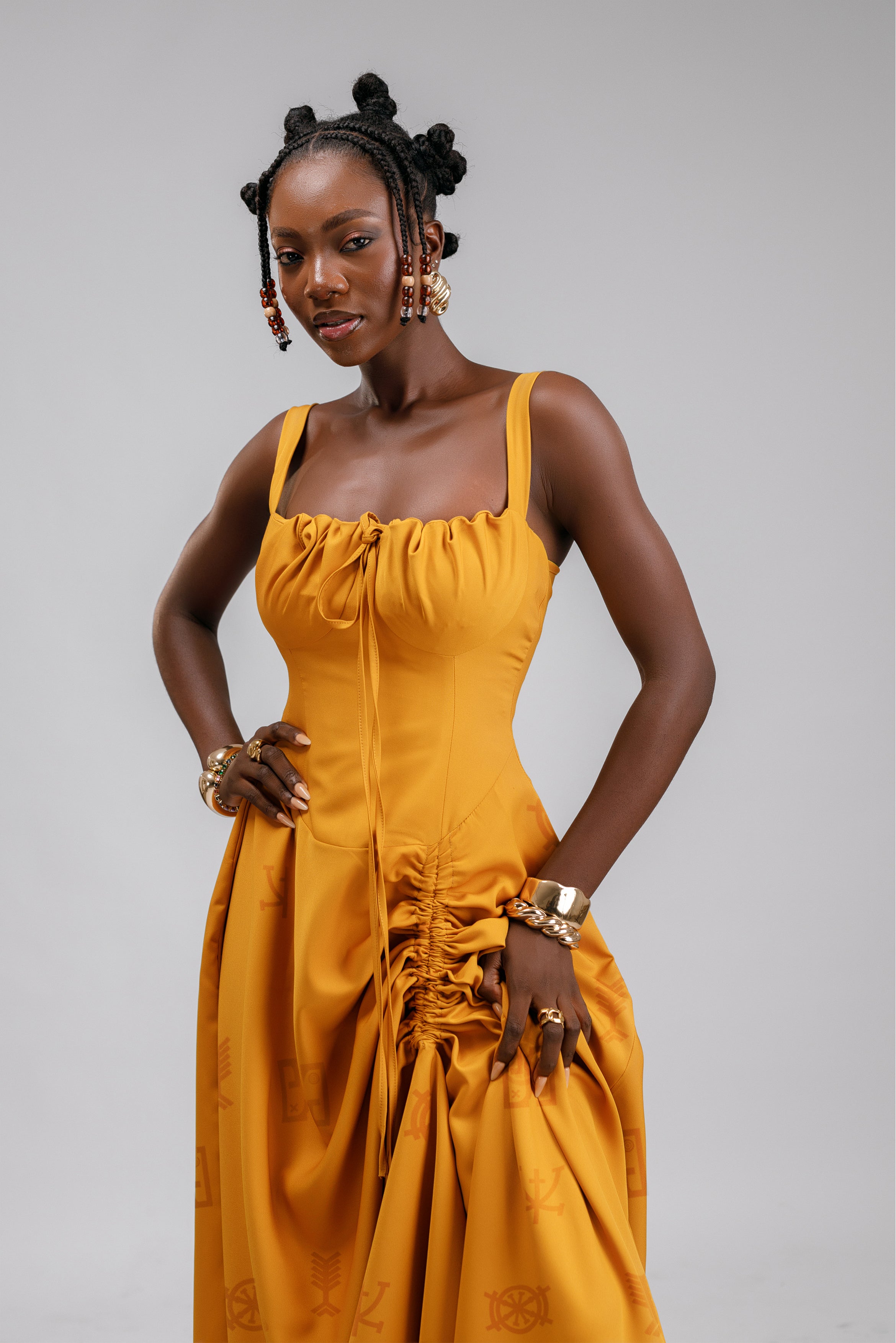 Oma Summer Dress in Gold