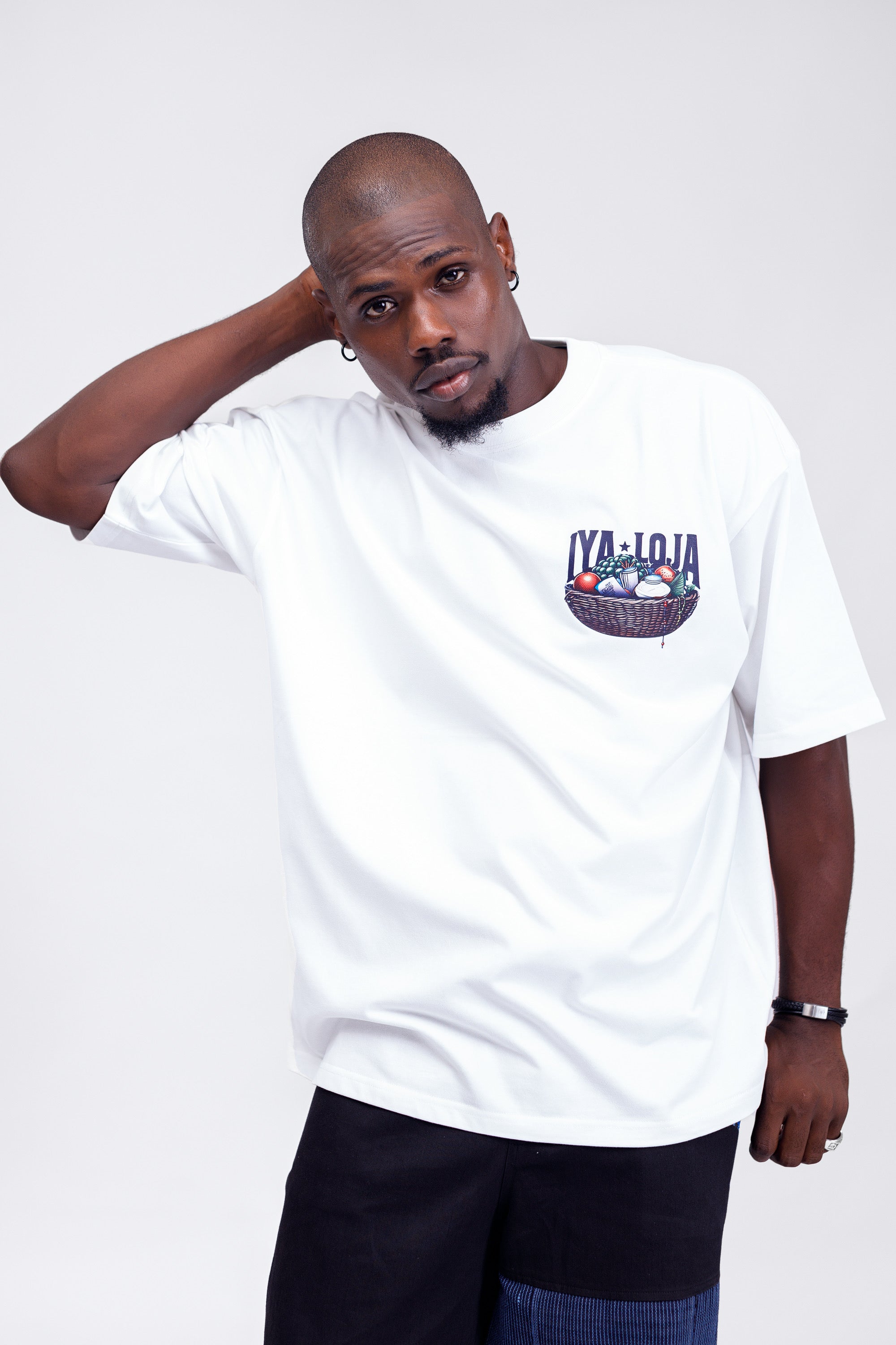 Iyaloja Tee (Pocket Logo) in White