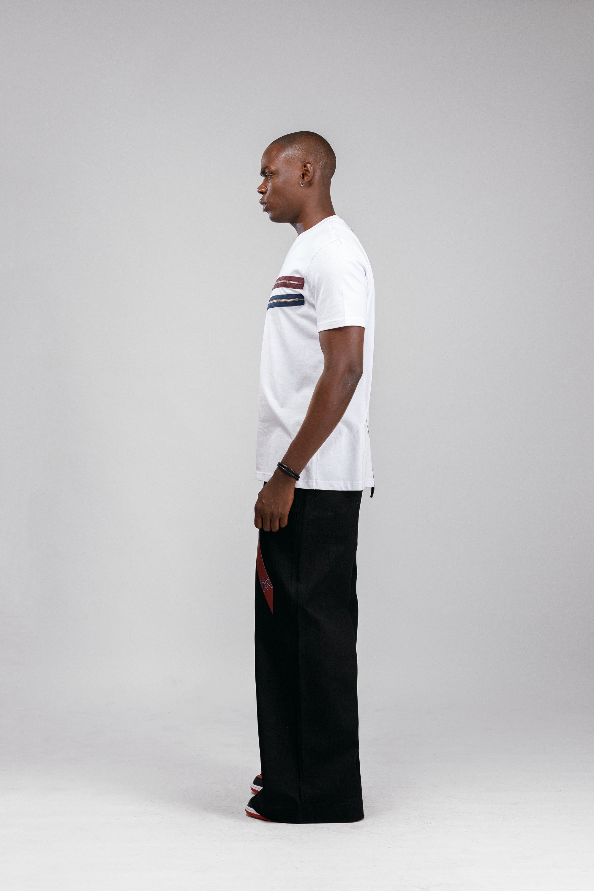 NACK Moon Zip Tee in White