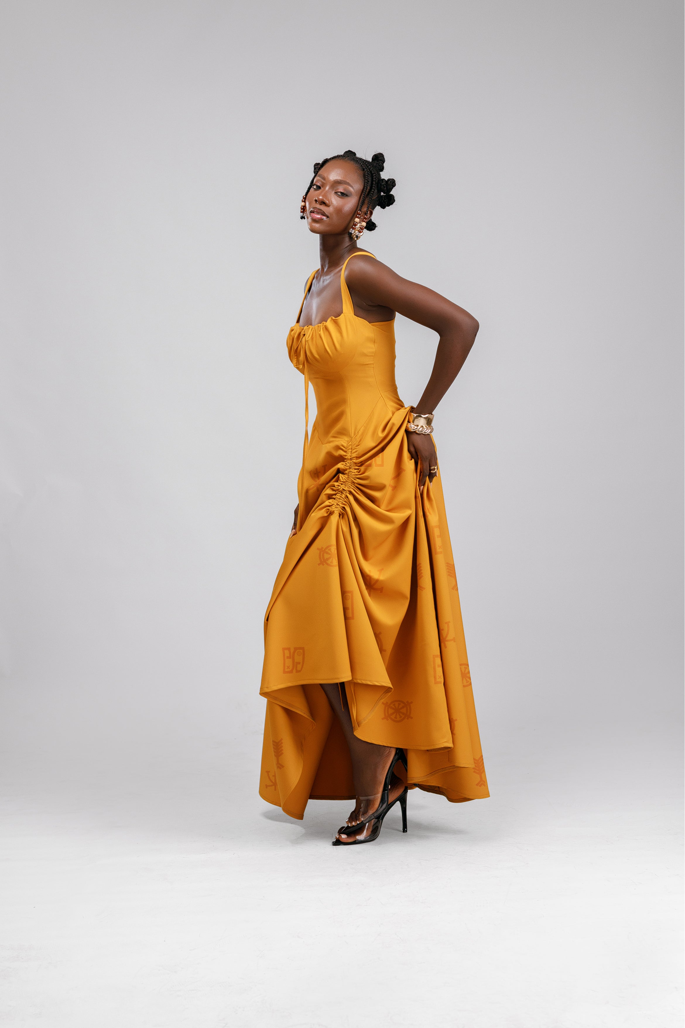 Oma Summer Dress in Gold