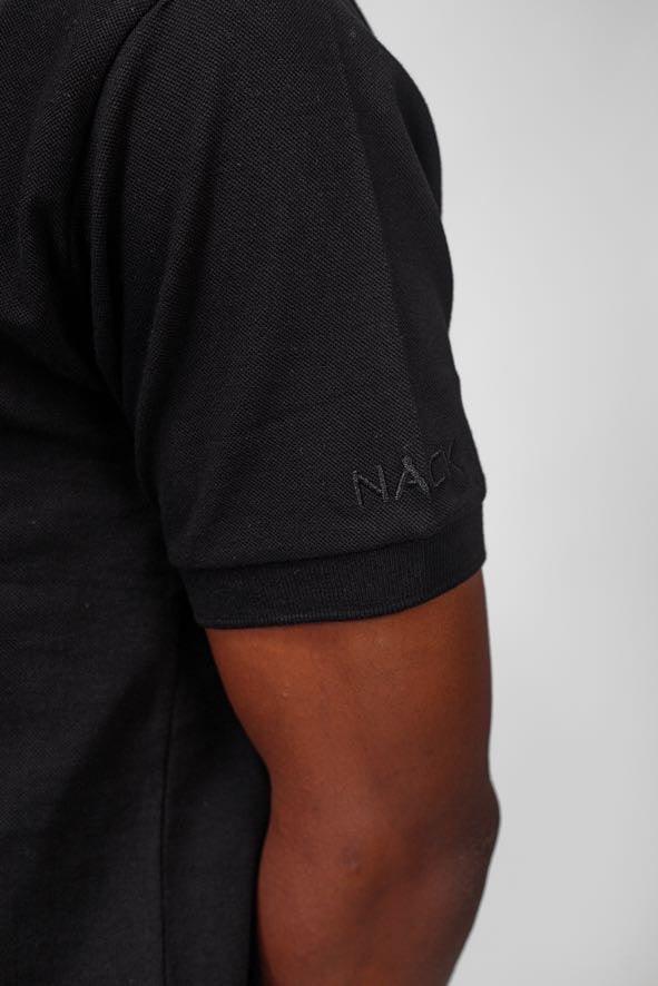 NACK PVC Polo in Black - Shirts & Tops