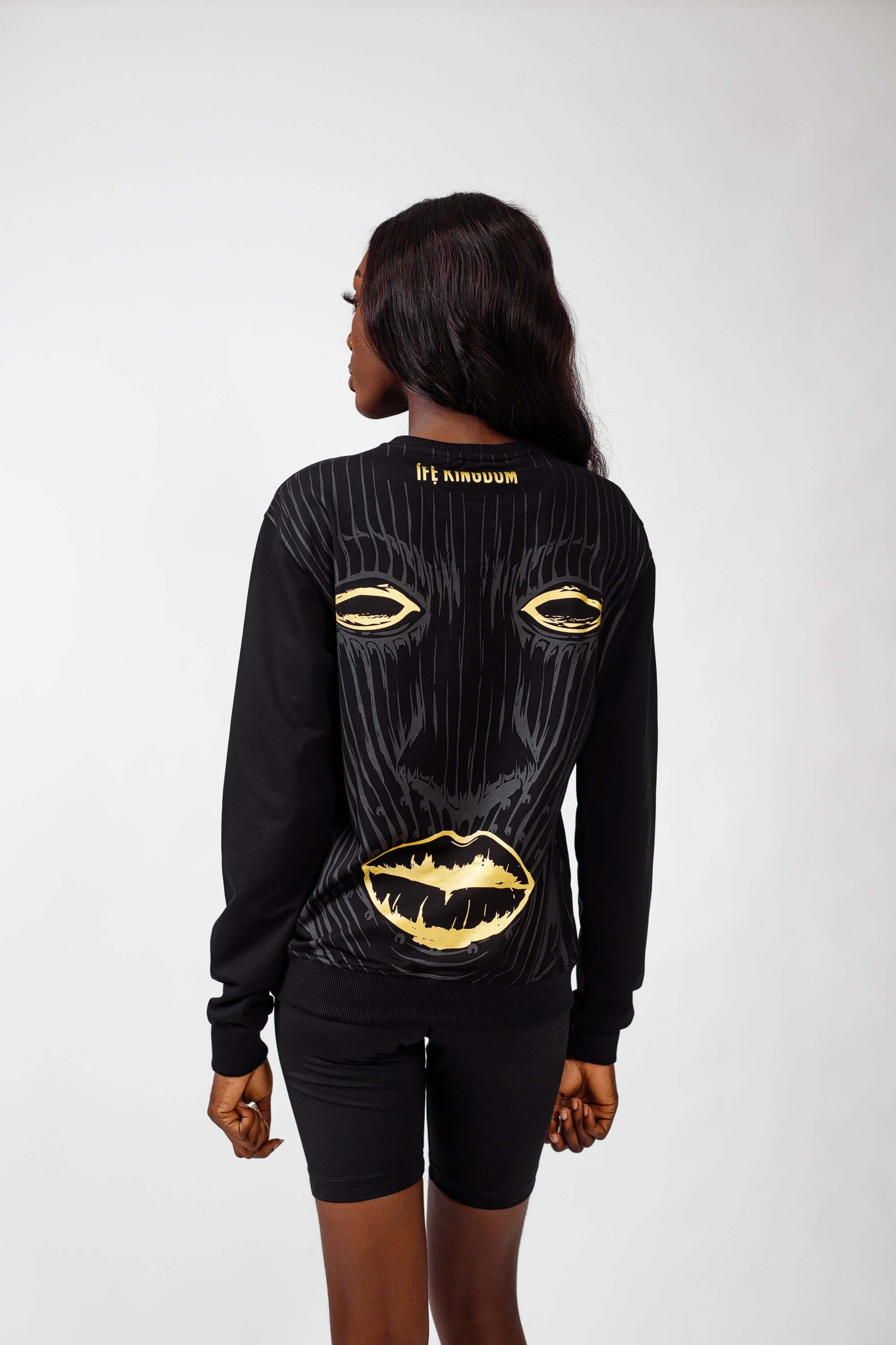 Ife Kingdom Sweat Top in Black - Shirts & Tops