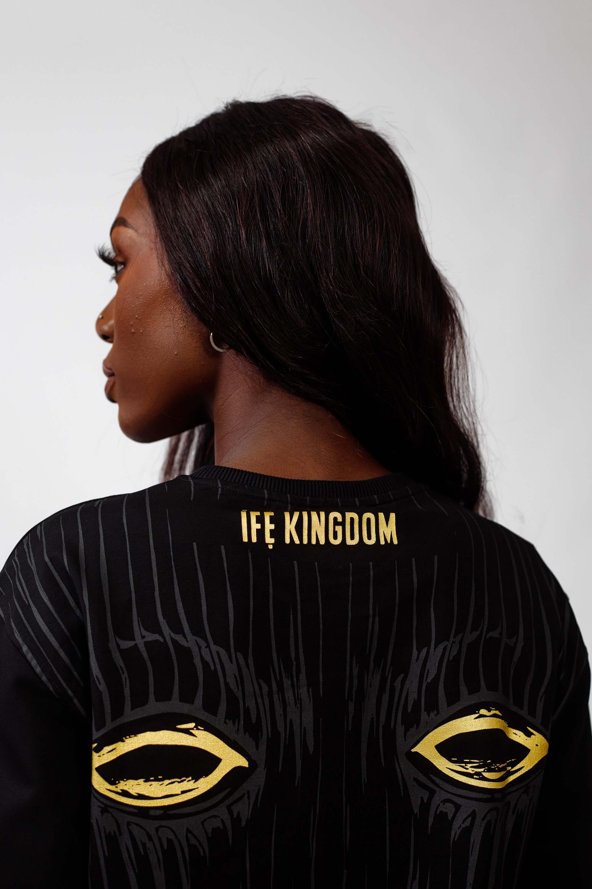 Ife Kingdom Sweat Top in Black - Shirts & Tops