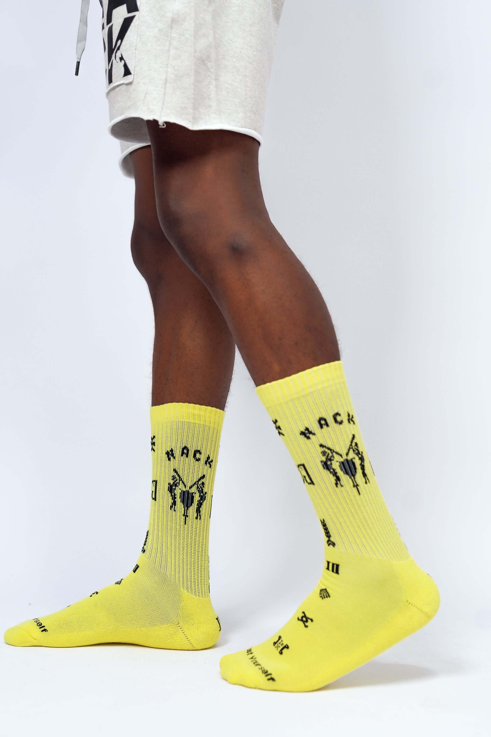 NACK Logo Socks in Yellow -