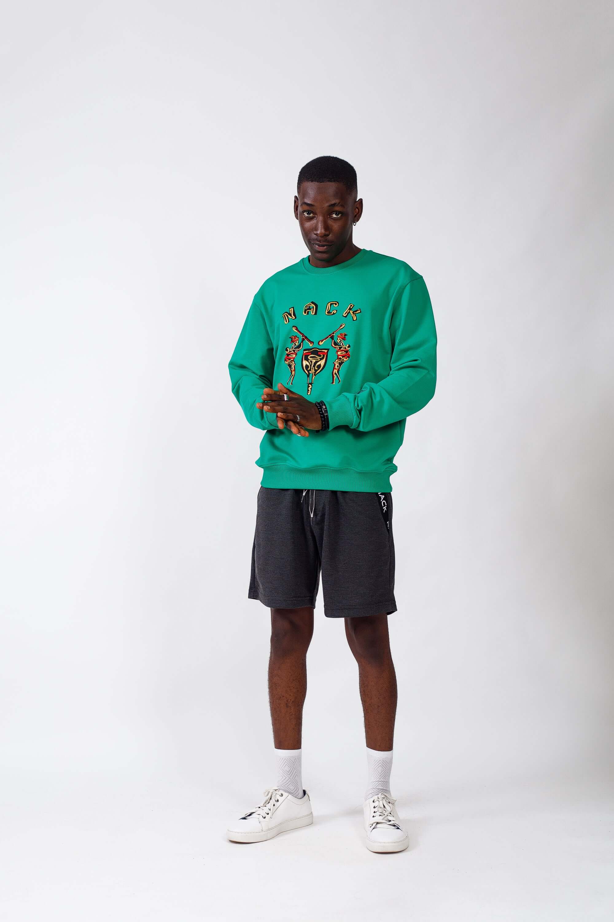 NACK Classic Sweat Top in Green - Shirts & Tops