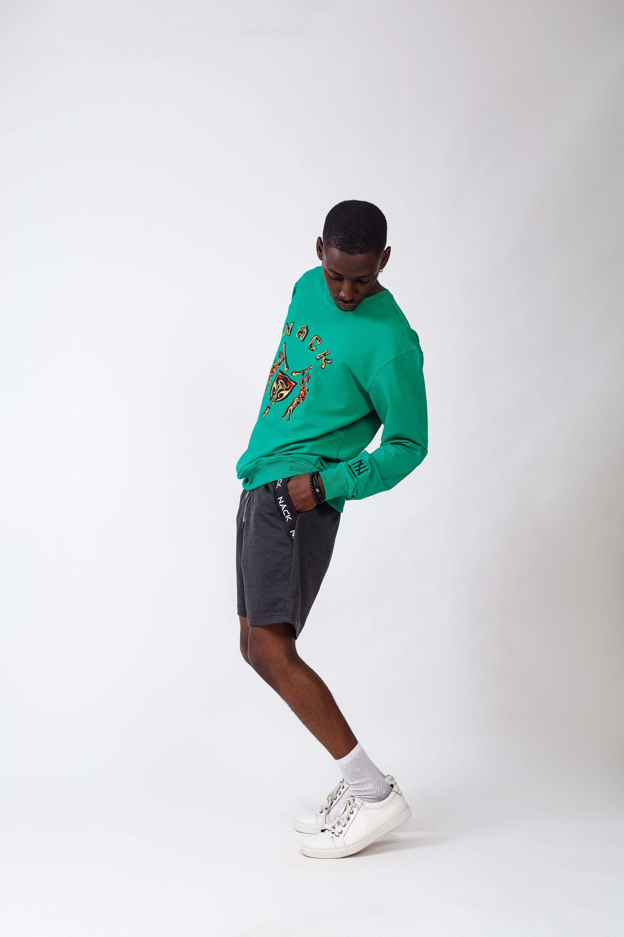 NACK Classic Sweat Top in Green - Shirts & Tops