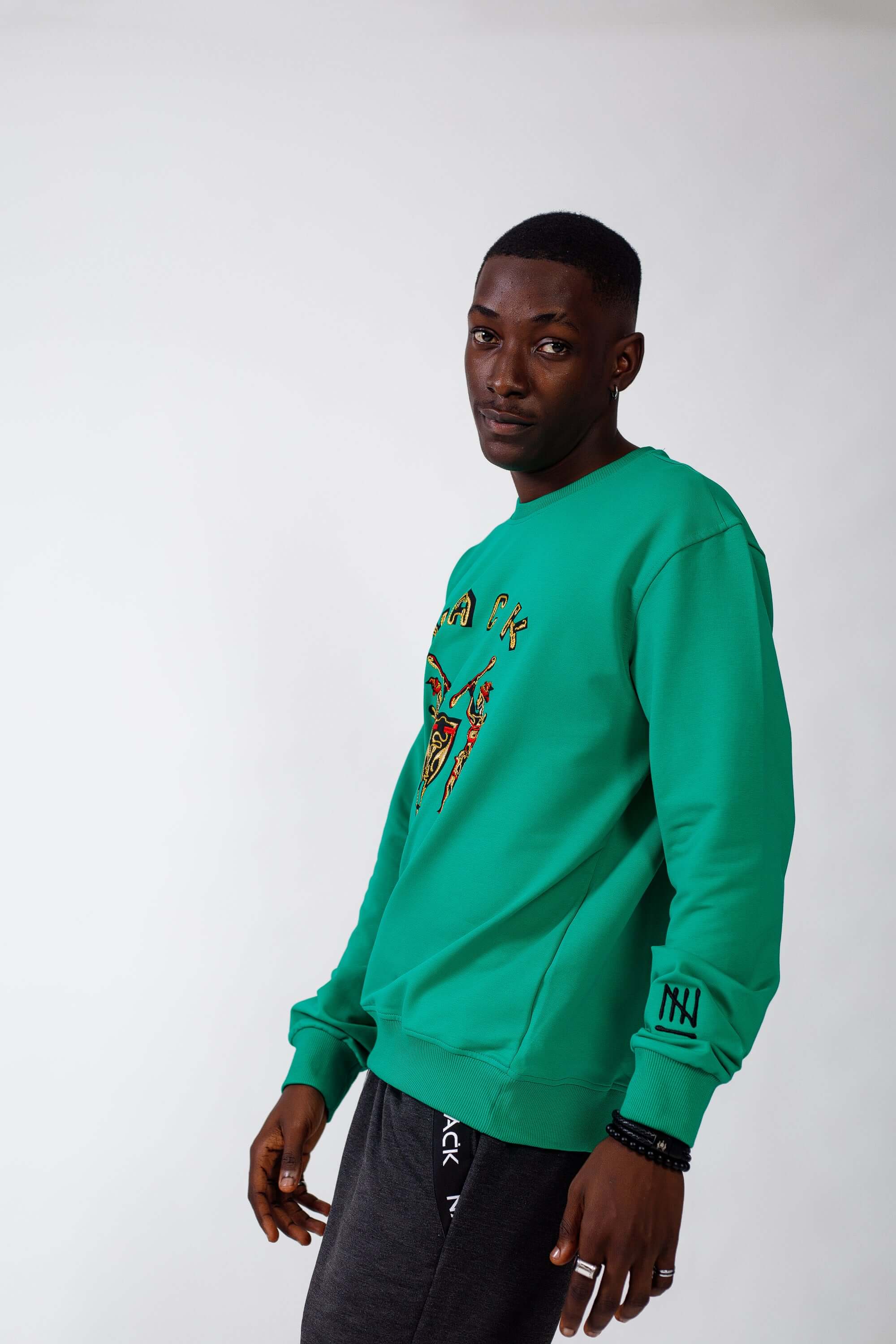 NACK Classic Sweat Top in Green - Shirts & Tops