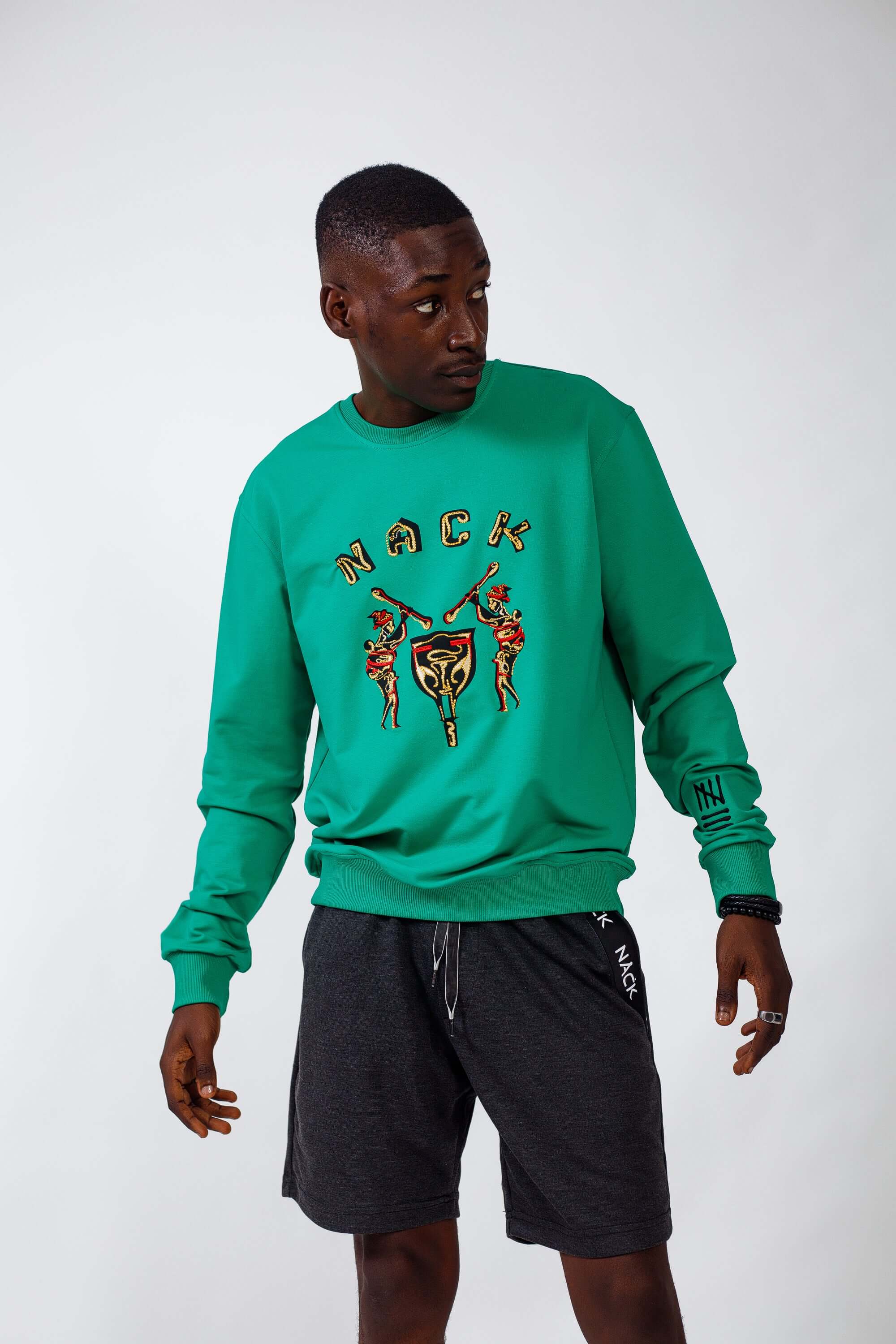 NACK Classic Sweat Top in Green - Shirts & Tops