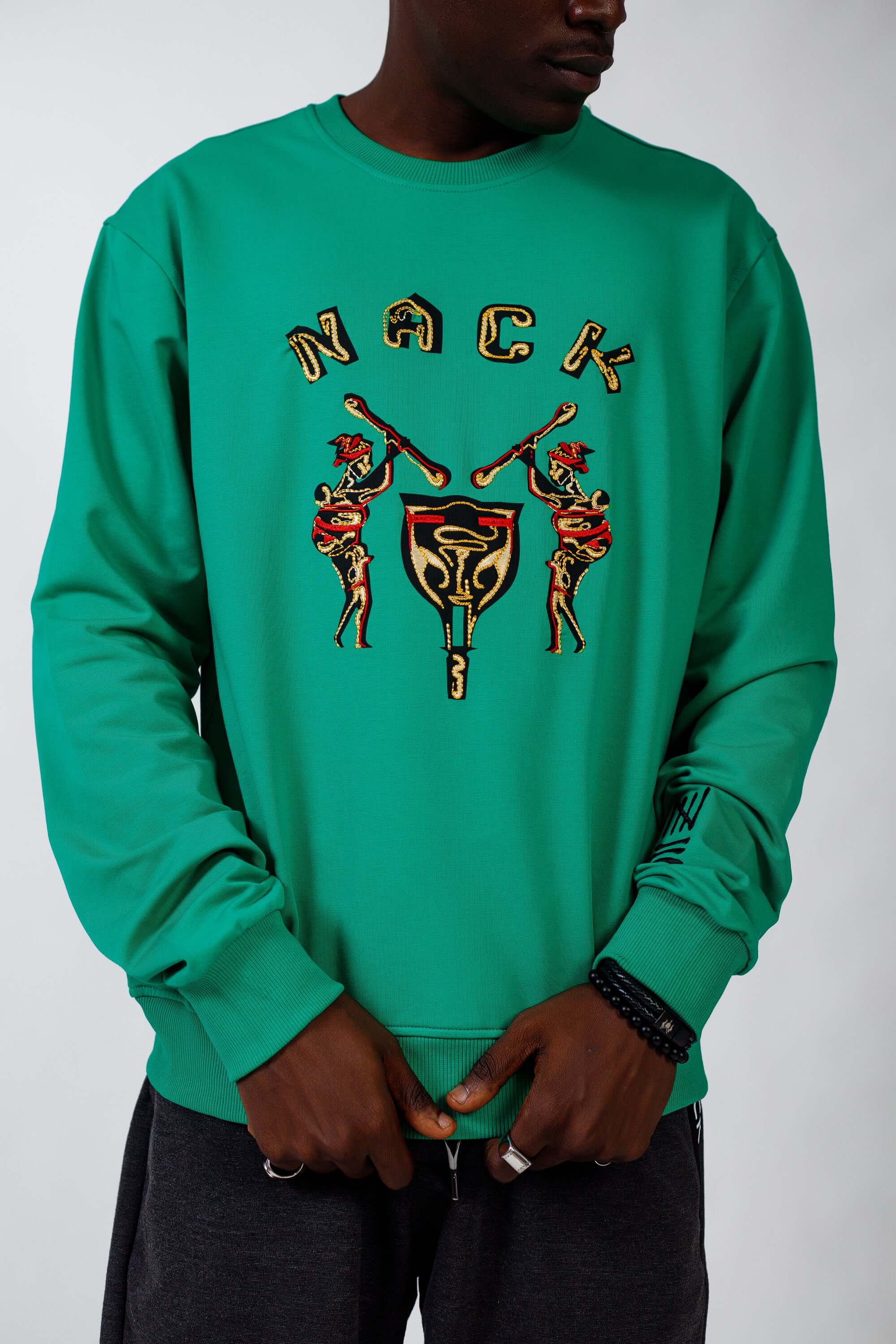 NACK Classic Sweat Top in Green - Shirts & Tops