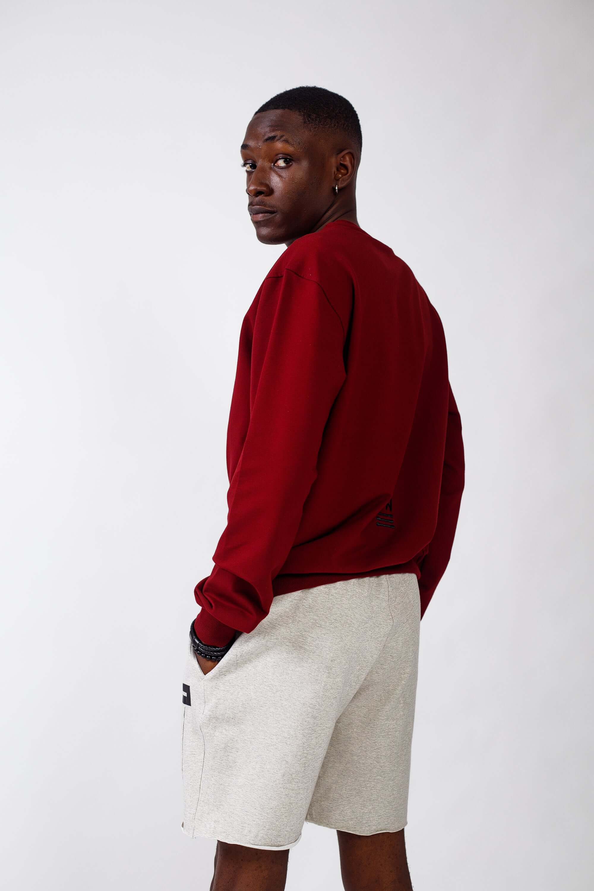 NACK Classic Sweat Top in Wine - Shirts & Tops