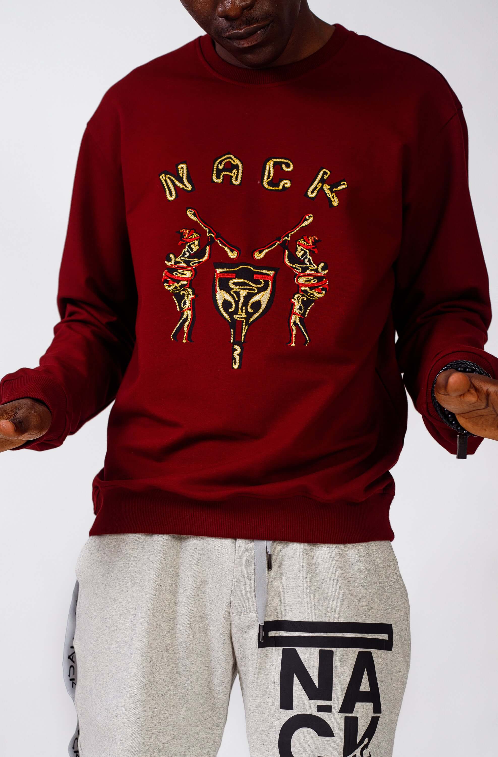 NACK Classic Sweat Top in Wine - Shirts & Tops