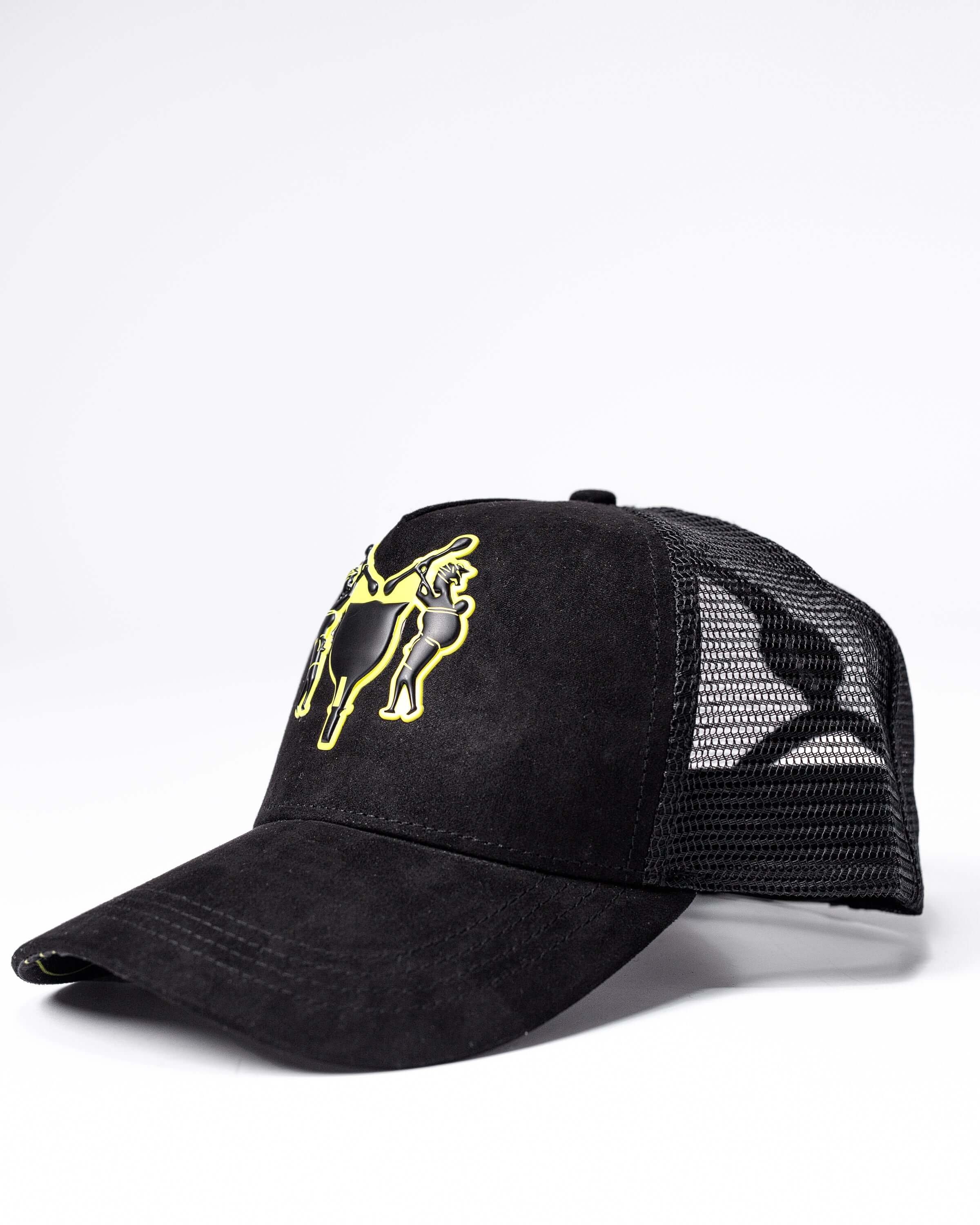 NACK 3D Logo Cap in Black/Yellow - Hats