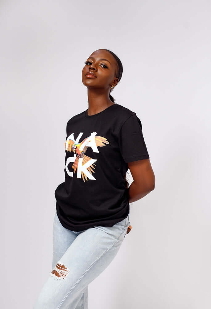 Afrobird Tee in Black