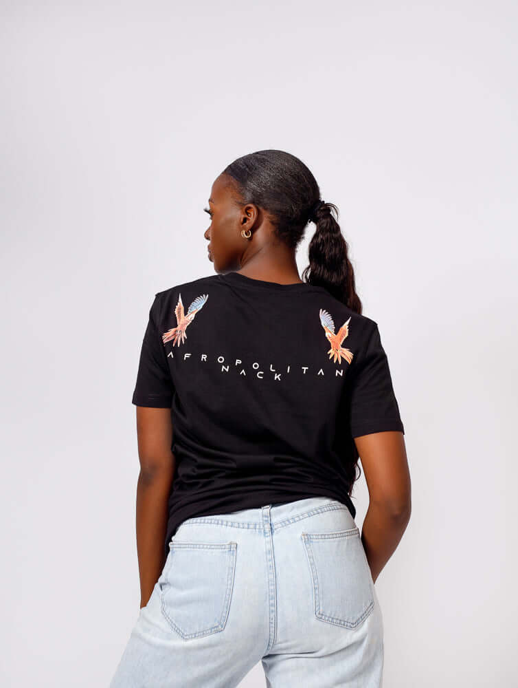 Afrobird Tee in Black