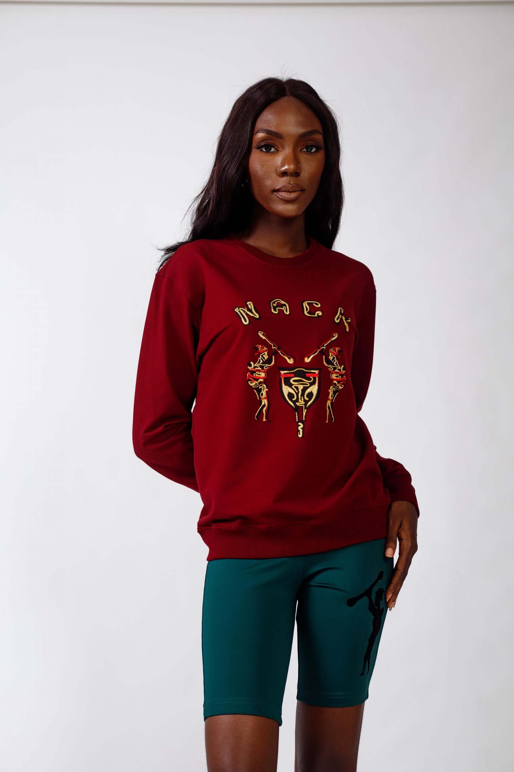 NACK Classic Sweat Top in Wine - Shirts & Tops